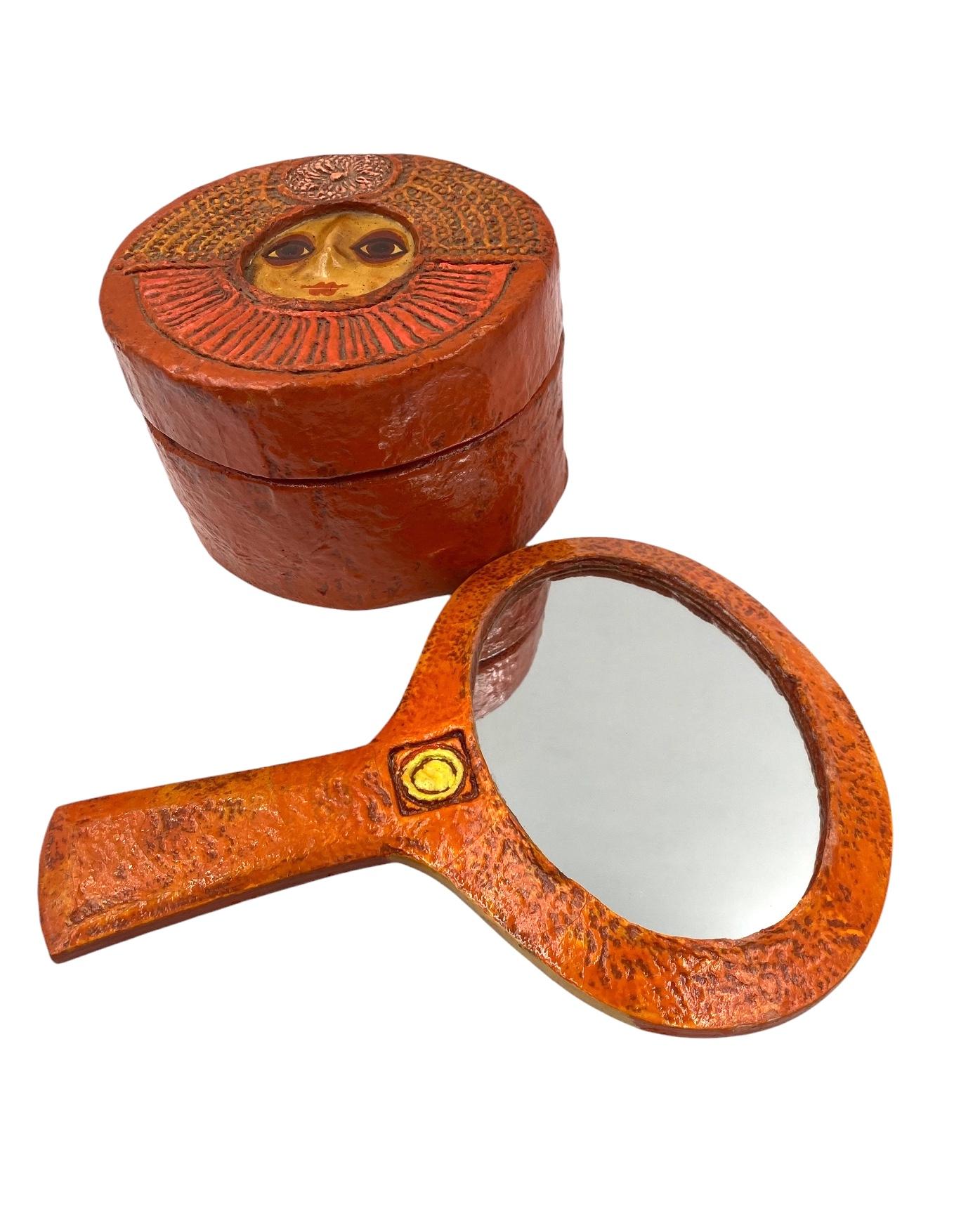 Mid-20th Century Miroir de courtoisie et boîte à bijoux du milieu du siècle, Paul Larsen, Danemark 1956 en vente