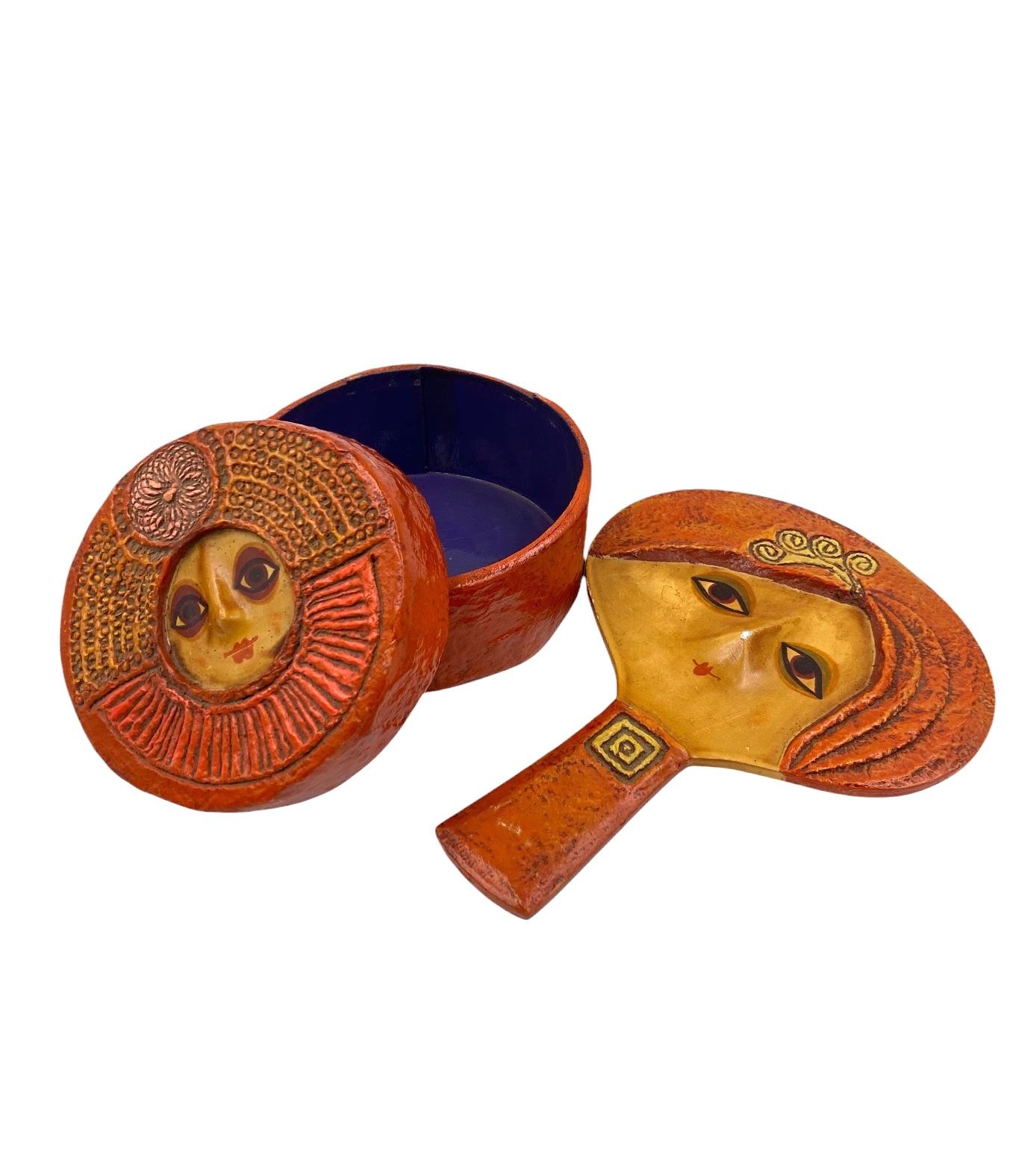 Verre Miroir de courtoisie et boîte à bijoux du milieu du siècle, Paul Larsen, Danemark 1956 en vente