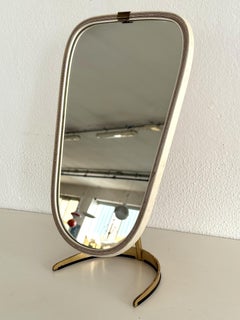 Miroir de table de toilette en laiton du milieu du siècle par Vereinigte Werkstätten Allemagne, 1960