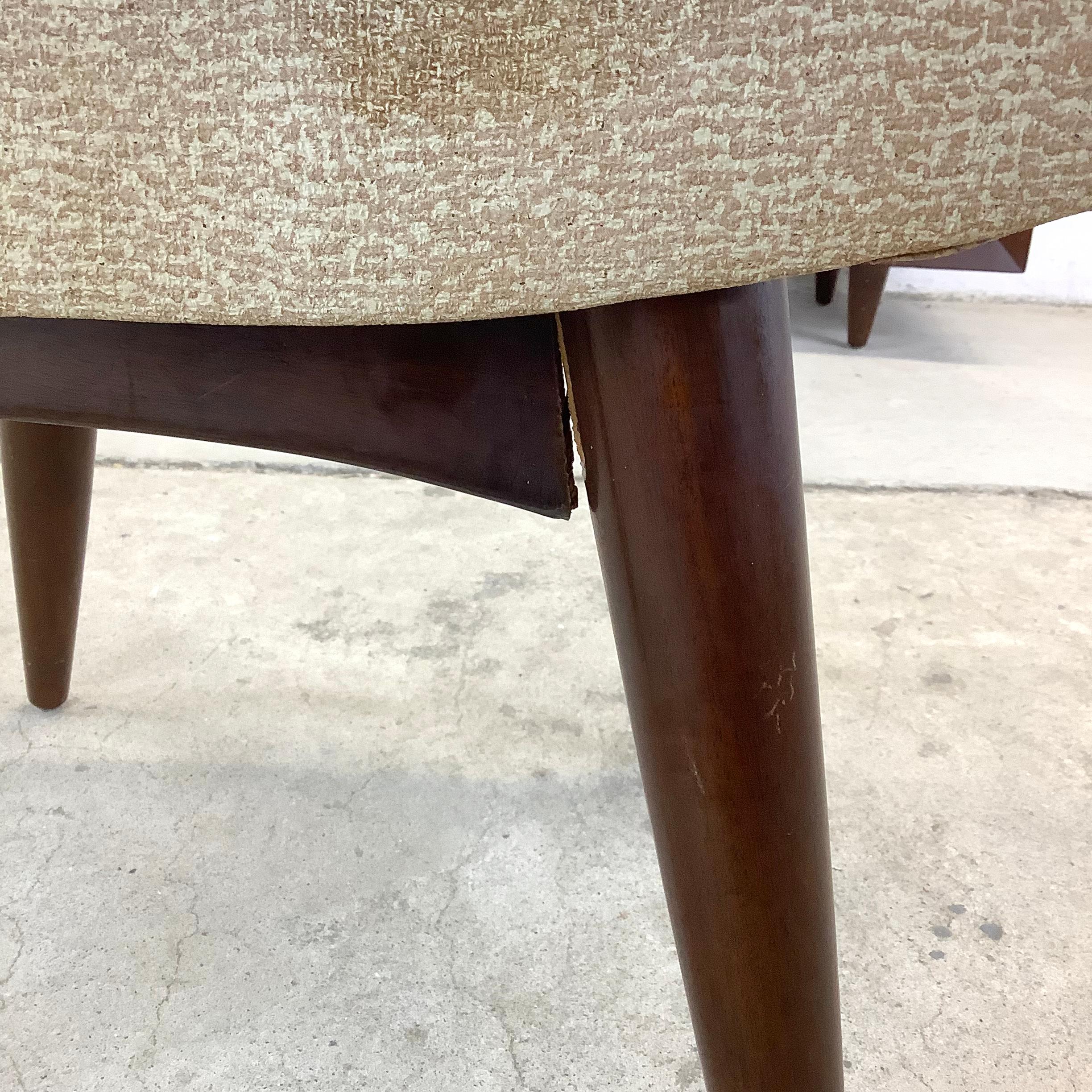 Mid-Century Vanity Table With Dressing Mirror & Stool 8