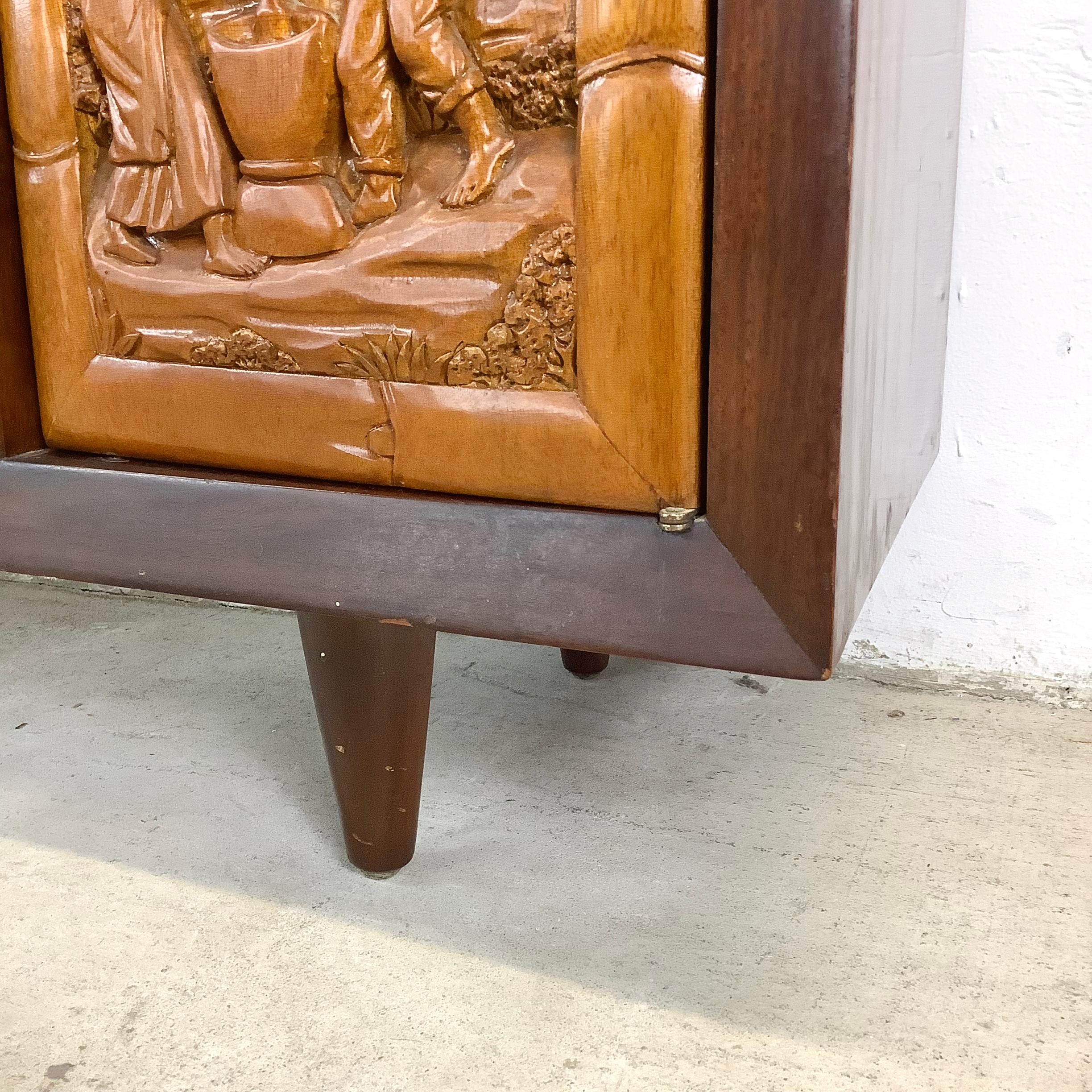 Mid-Century Vanity Table With Dressing Mirror & Stool 9