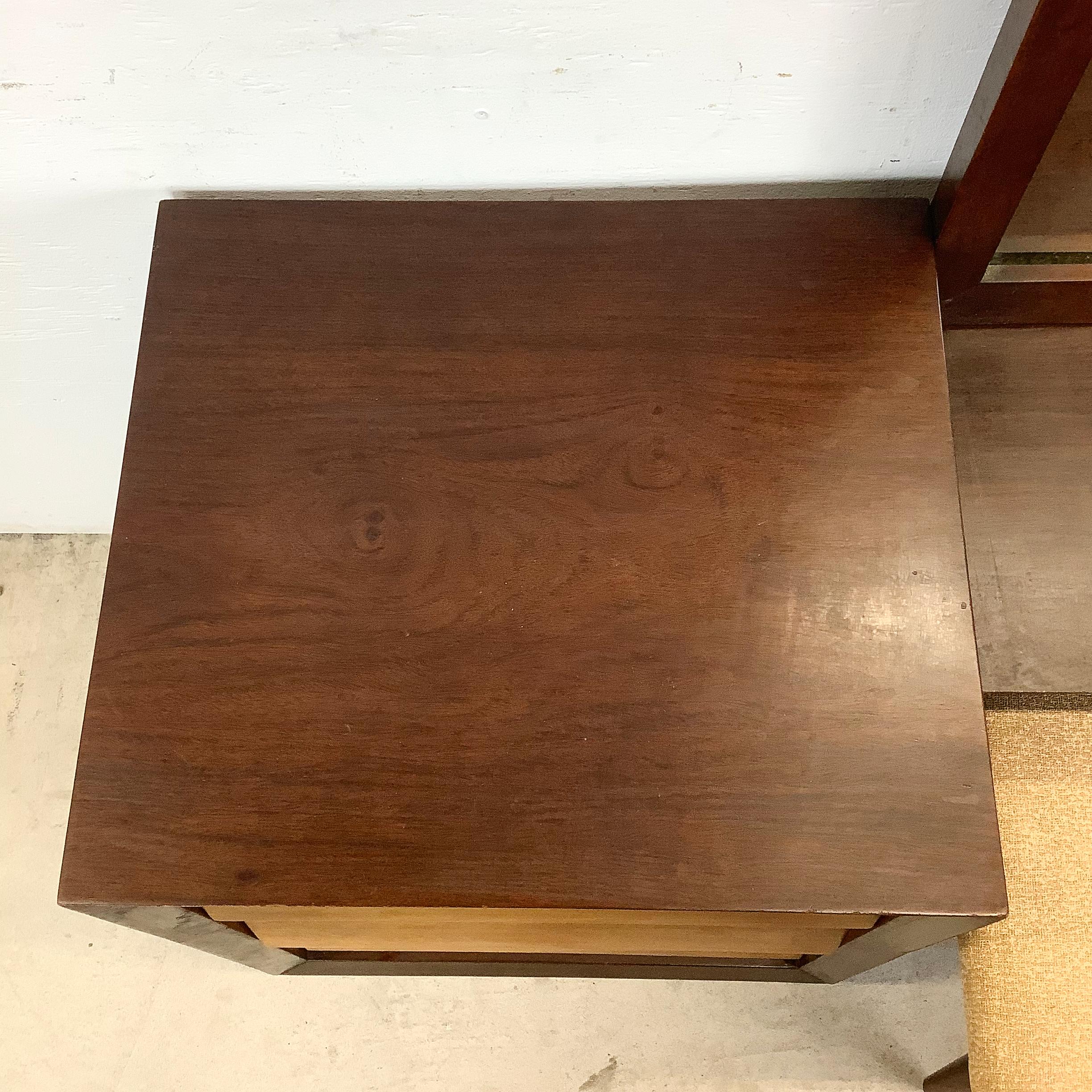 20th Century Mid-Century Vanity Table With Dressing Mirror & Stool