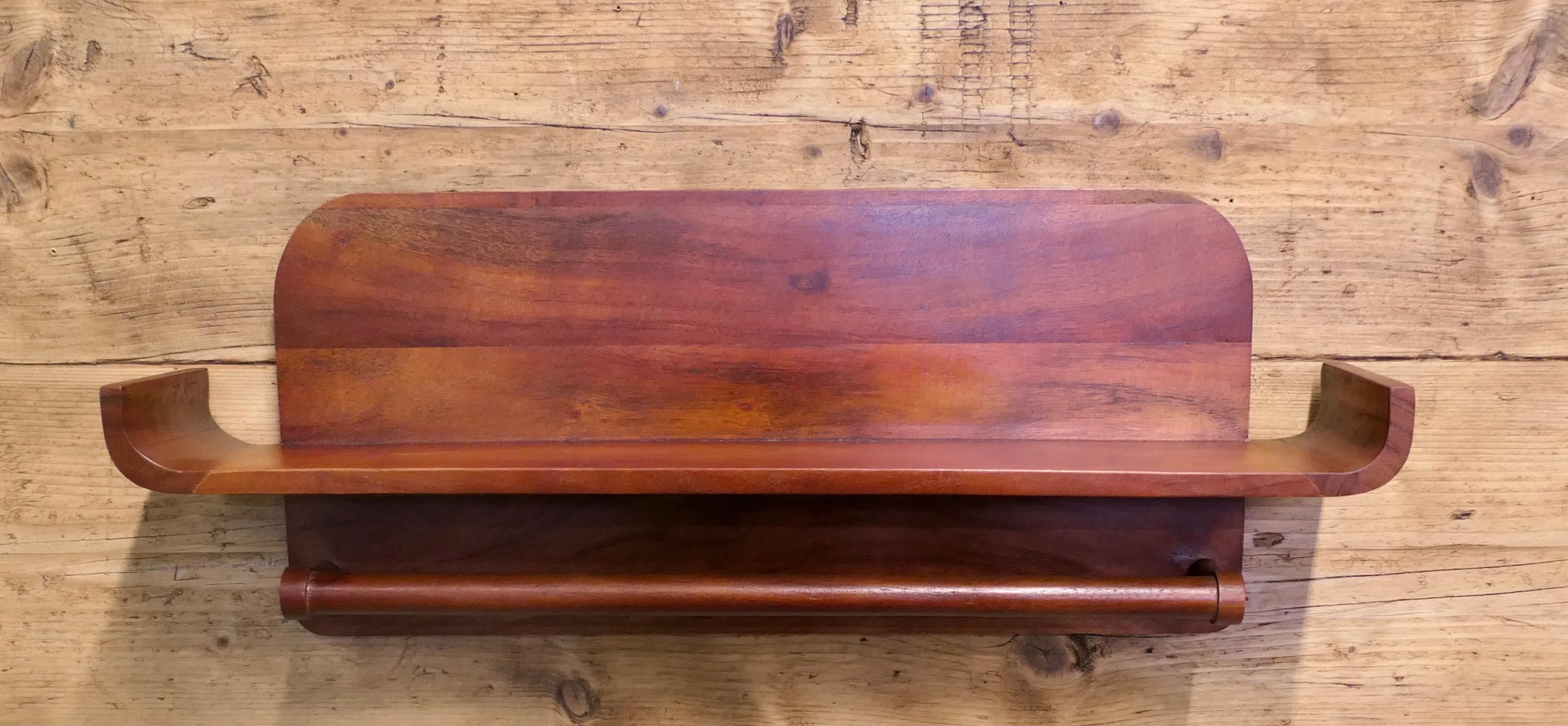 Mid-20th Century Mid Century Vanity Wall Shelf with Rail  A very stylish and useful piece