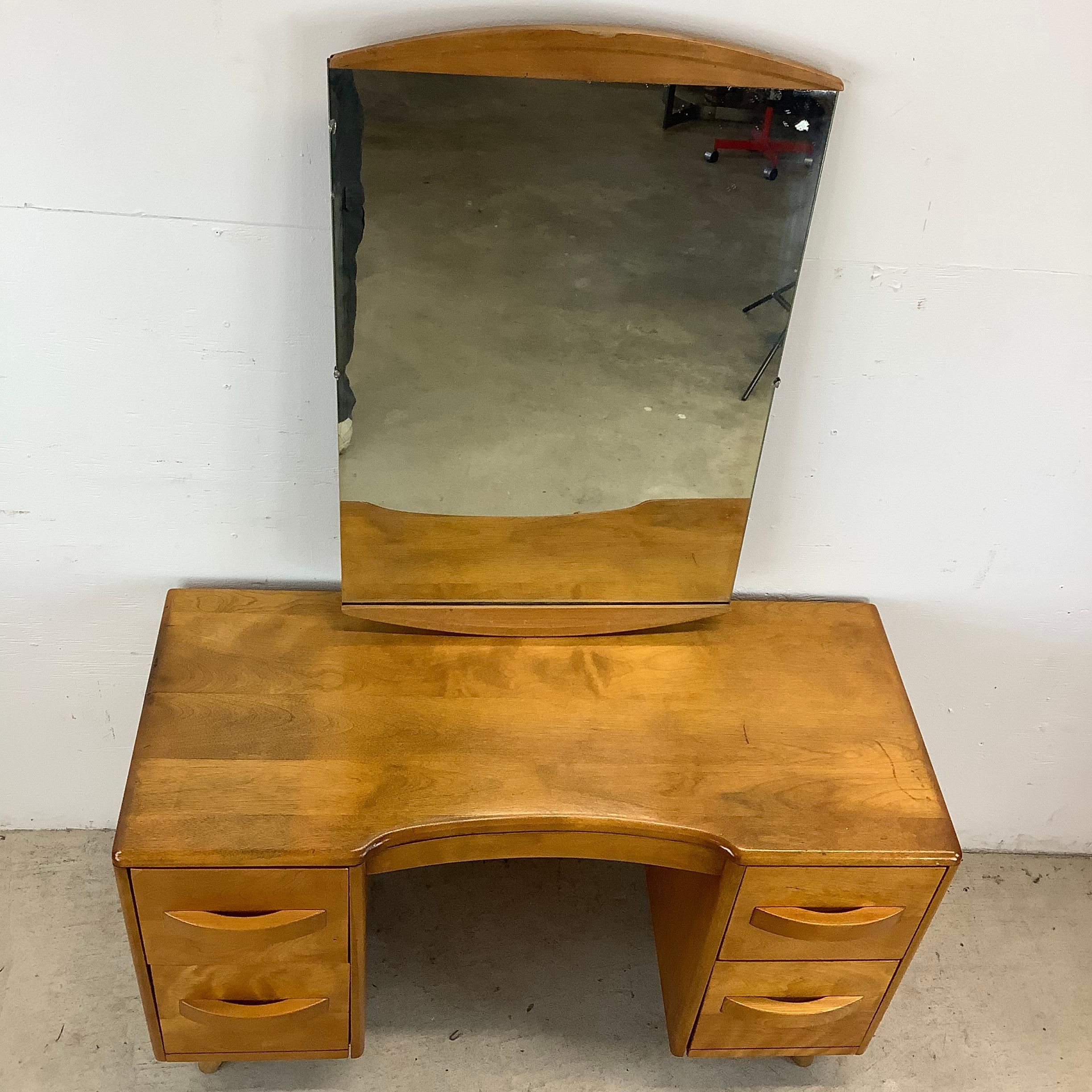 Coiffeuse du milieu du siècle avec miroir de Heywood-Wakefield en vente 3
