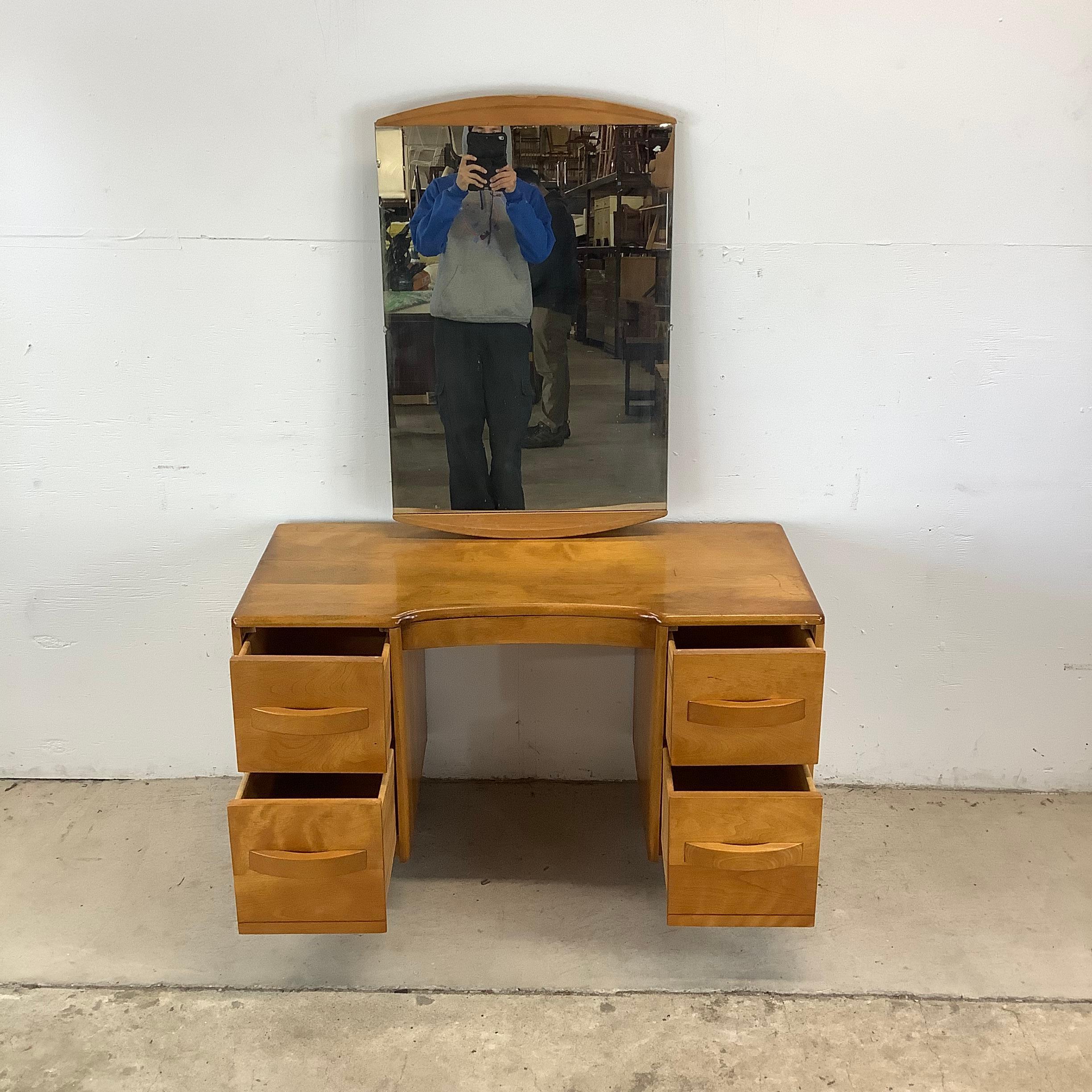 Mid-Century Modern Coiffeuse du milieu du siècle avec miroir de Heywood-Wakefield en vente