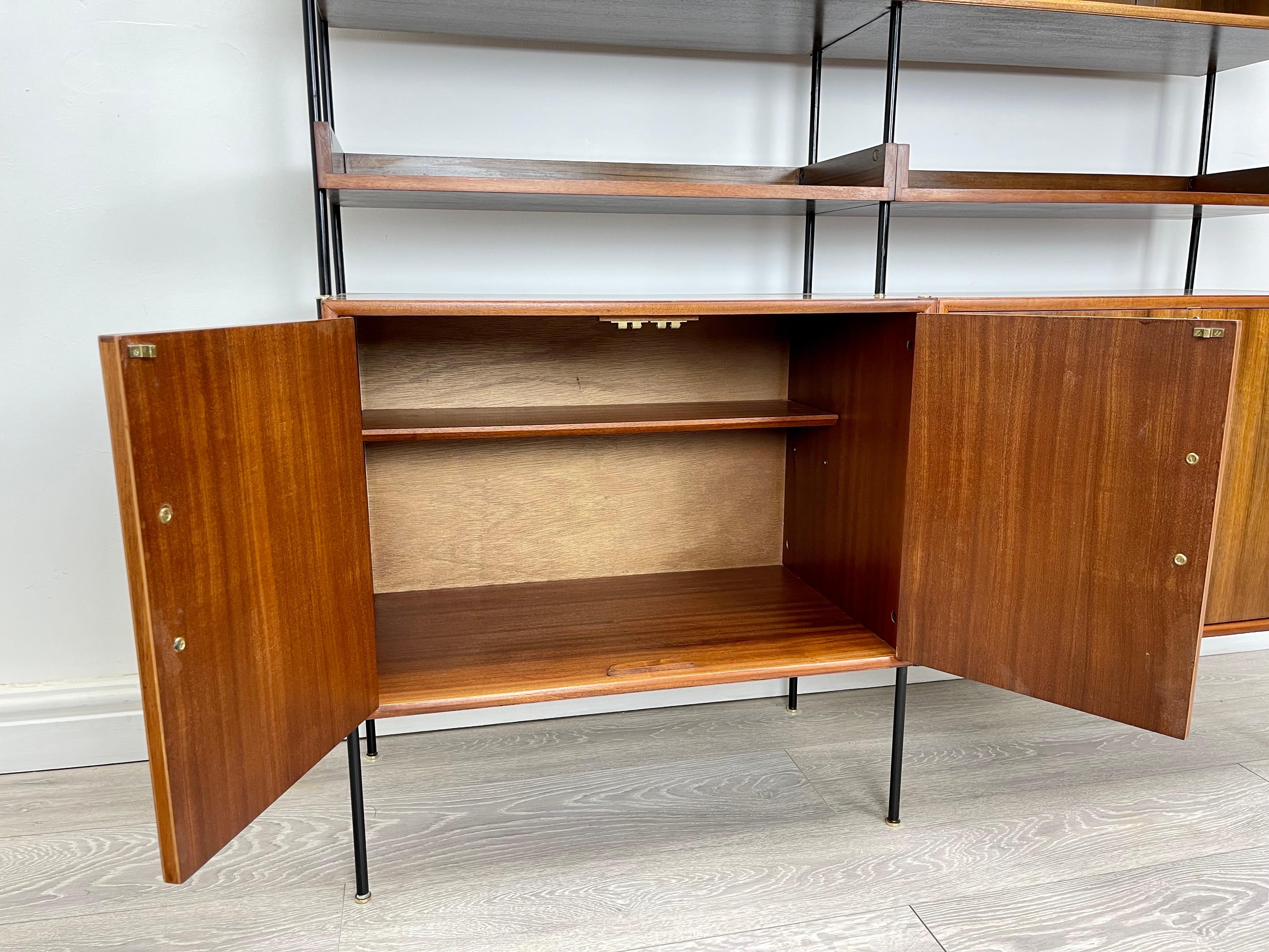 British Mid-Century, Vanson Walnut Shelving Unit  For Sale