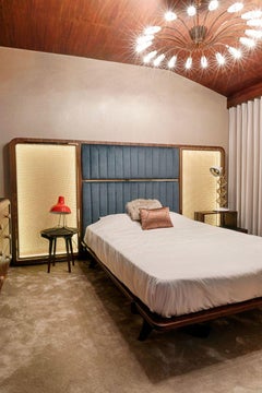 Mid Century Varnished Walnut Franco Bed by Essential Home