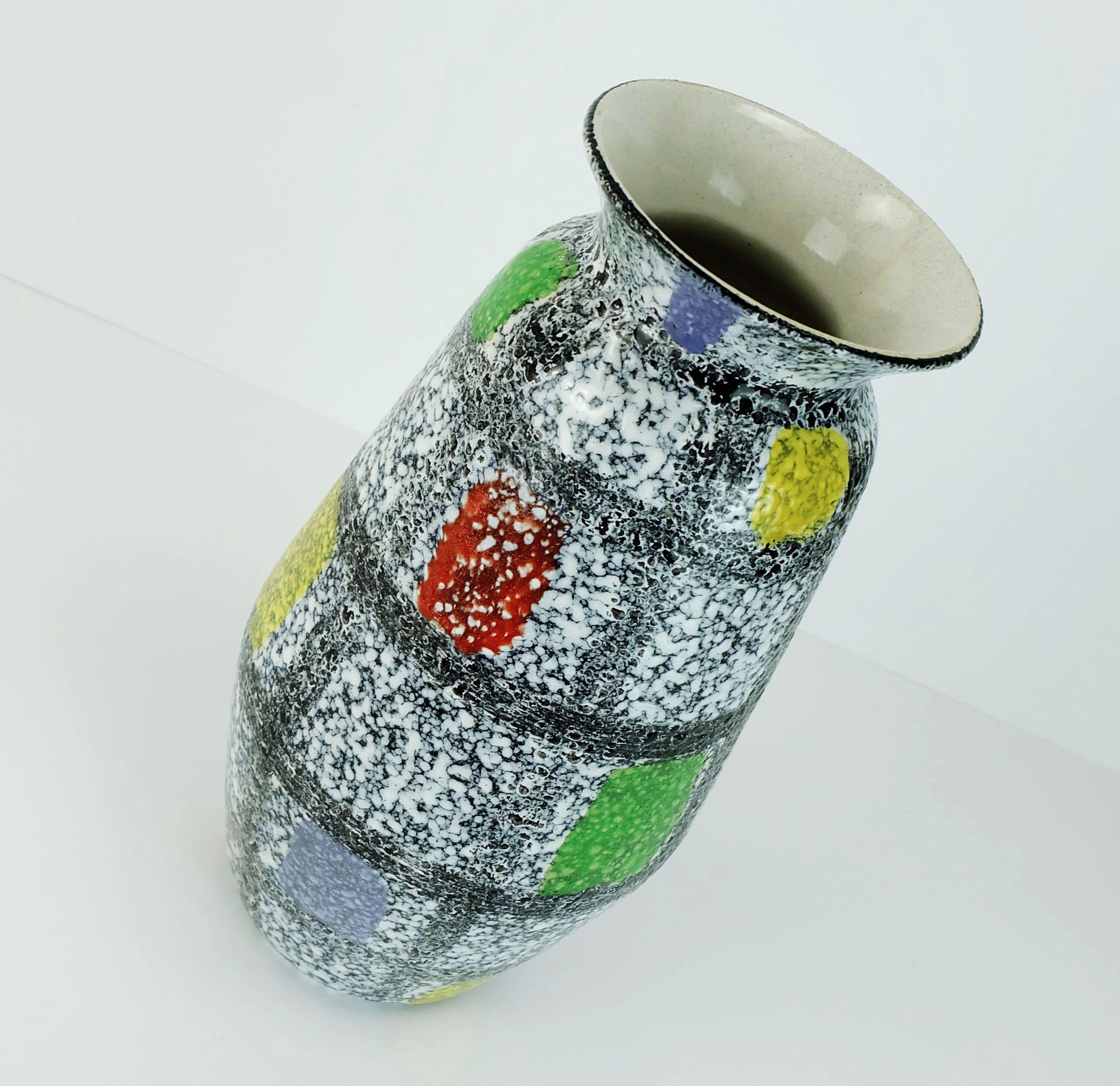 Metà XX secolo VASO di metà secolo con decoro Bay Keramik 'Teheran' Bodo Mans modello 608-30 inizio anni '60 in vendita