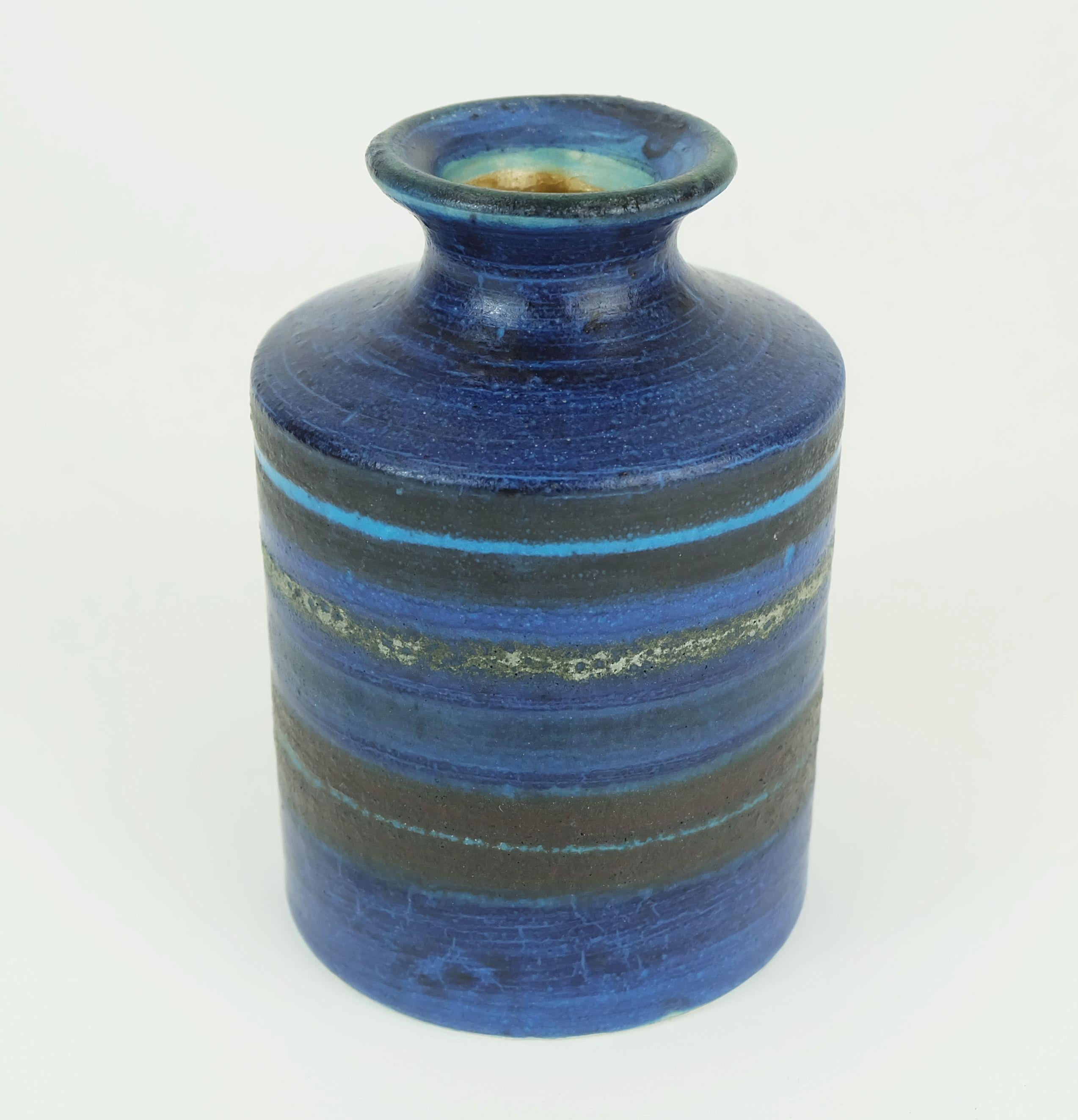 Mid-Century moderno VASO di metà secolo Bruno Gambone - Studio Pottery - decoro a righe in vendita