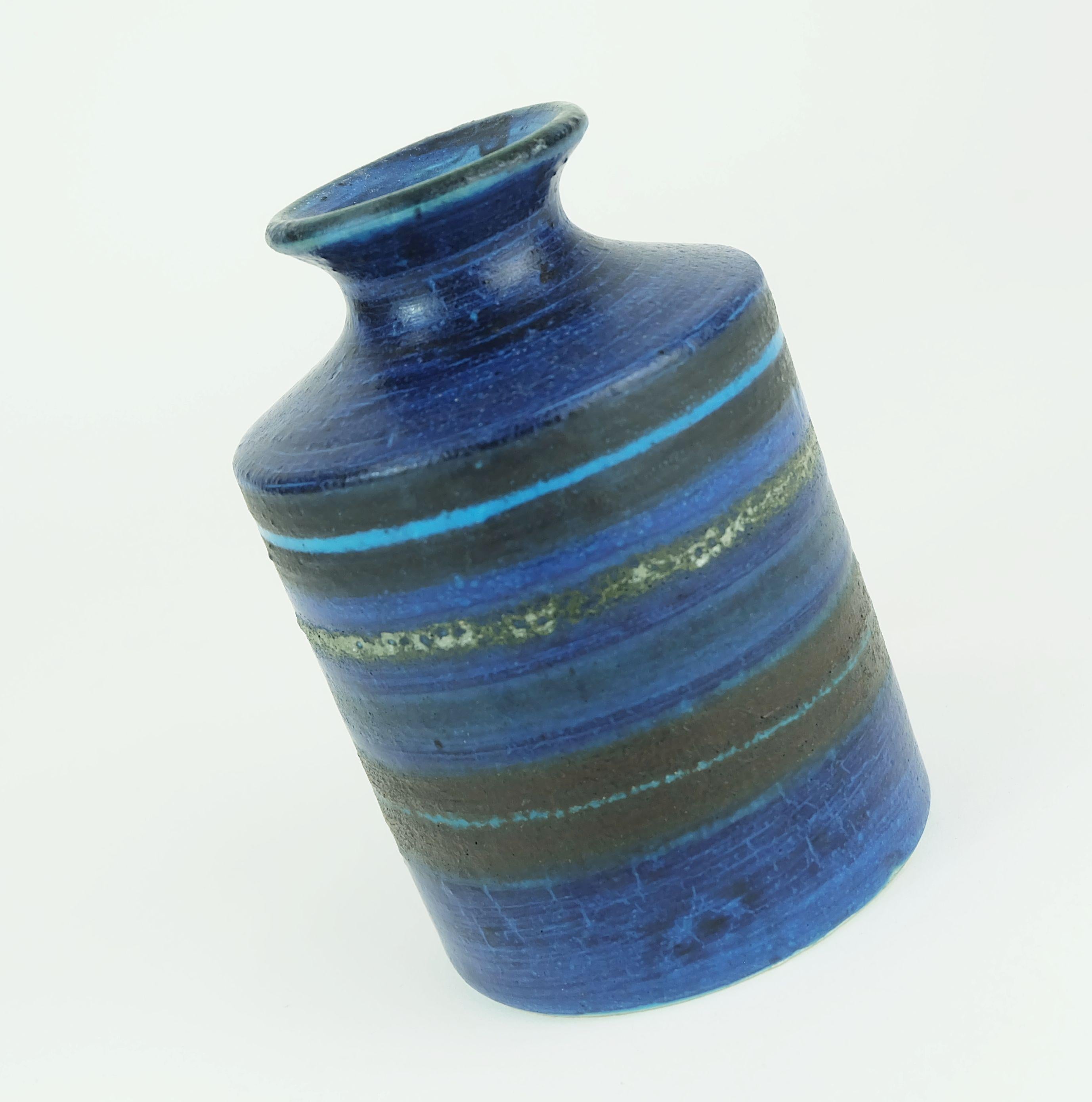 Ceramica VASO di metà secolo Bruno Gambone - Studio Pottery - decoro a righe in vendita