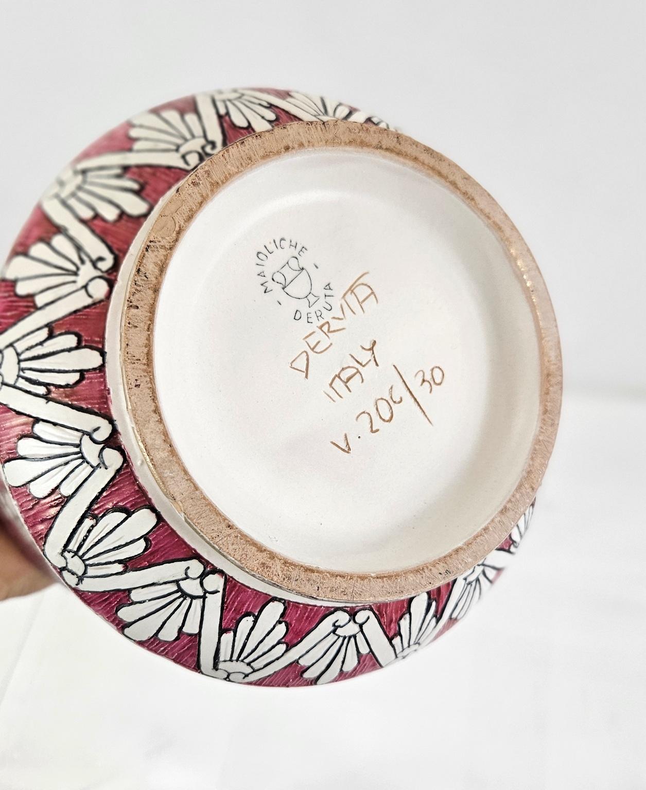 Majolica Vaso di metà secolo di Deruta Italia in vendita