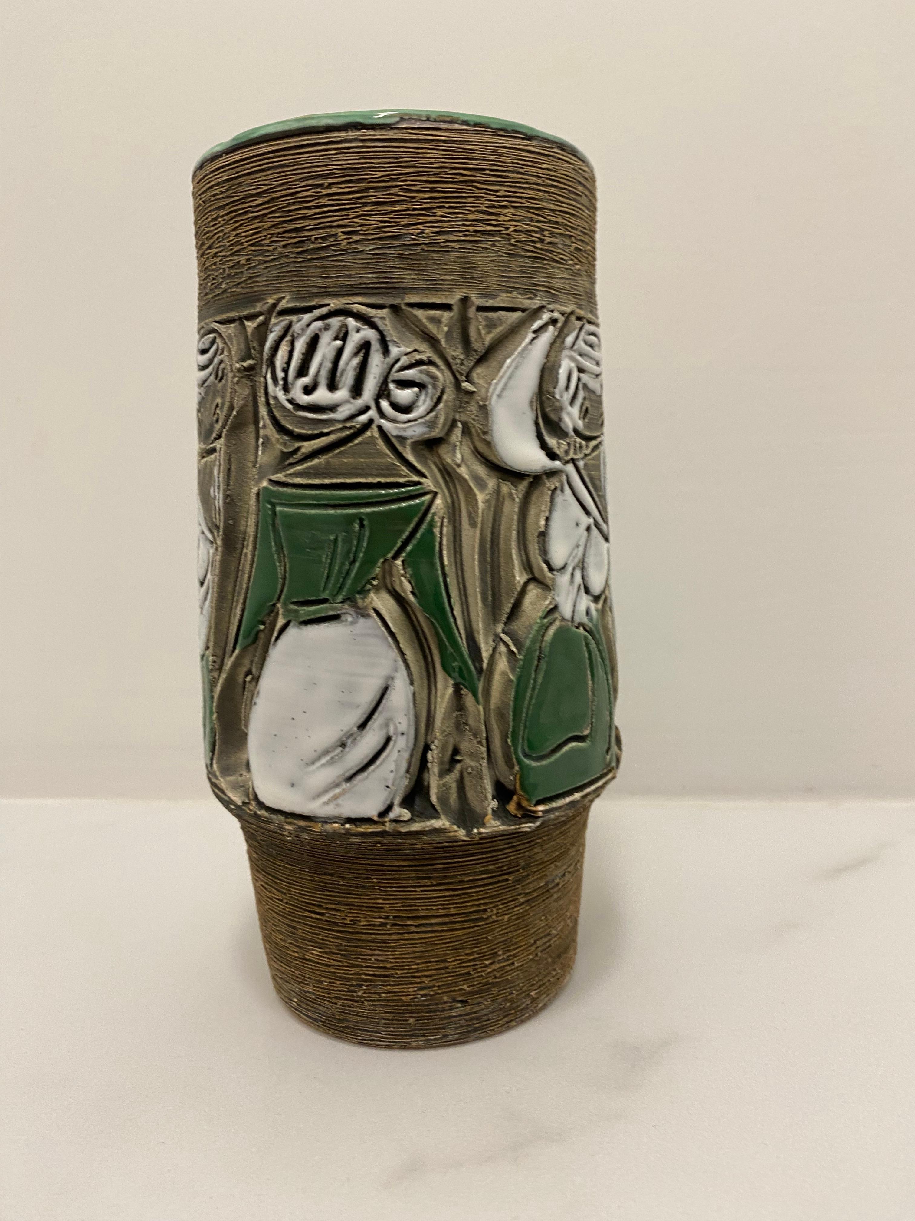 Dipinto a mano Vaso di metà secolo di  Fratelli Fanciullacci Italia in vendita