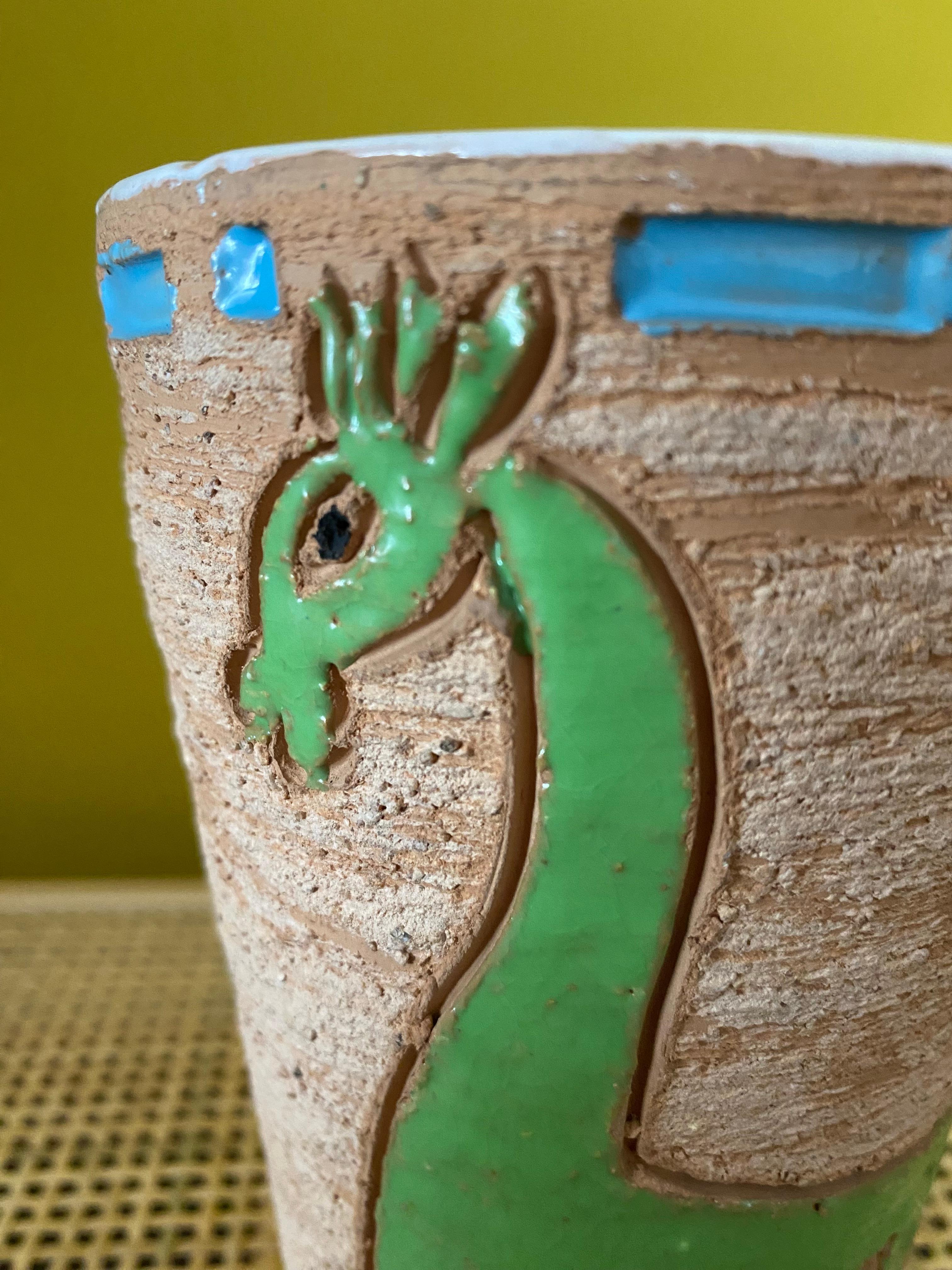 Hand-Carved Mid-Century Vase by Fratelli Fanciullacci Italy For Sale