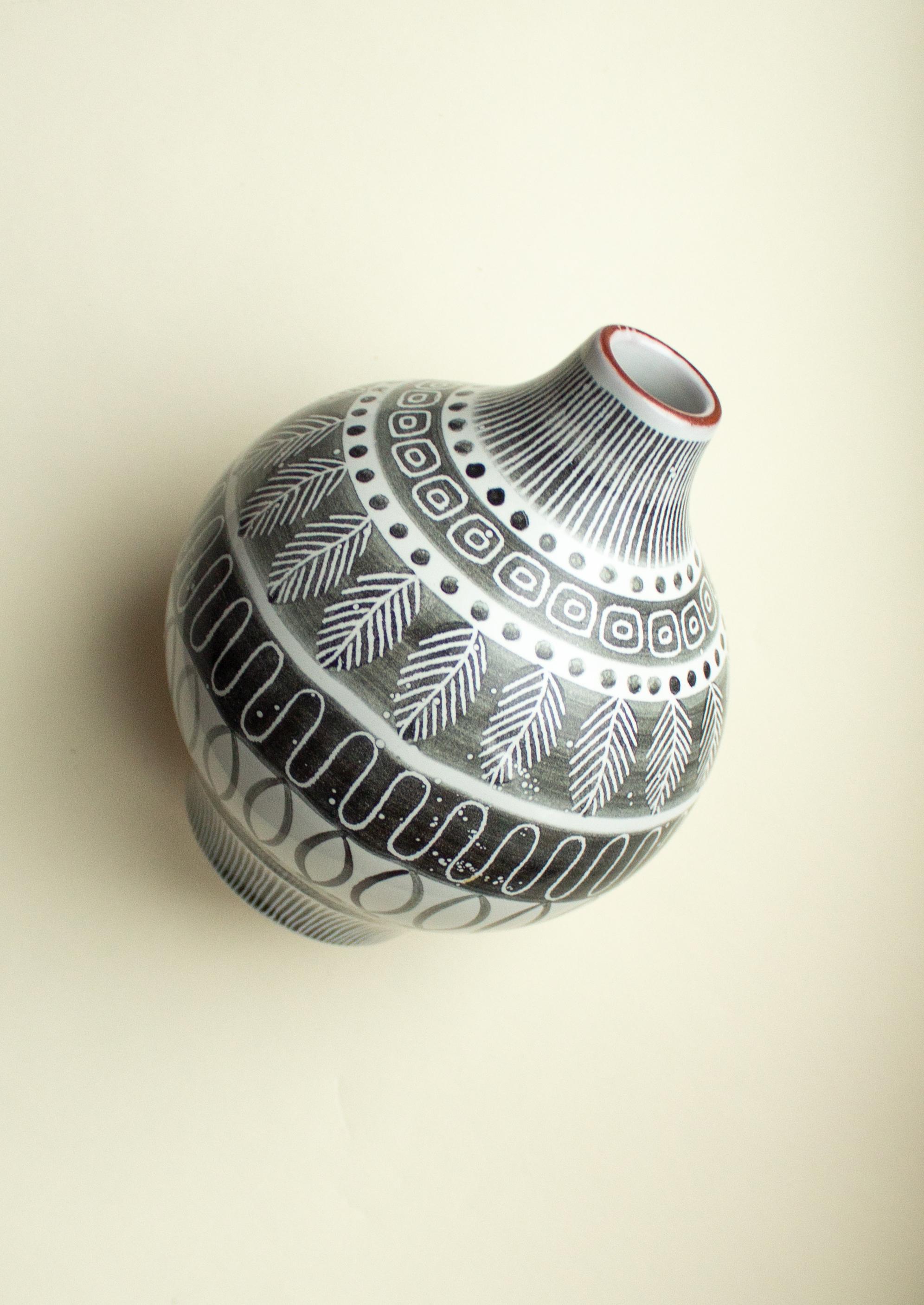 Scandinavian Modern Mid-Century Vase by Ingrid Atterberg Upsala-Ekeby, Sweden, 1950s For Sale