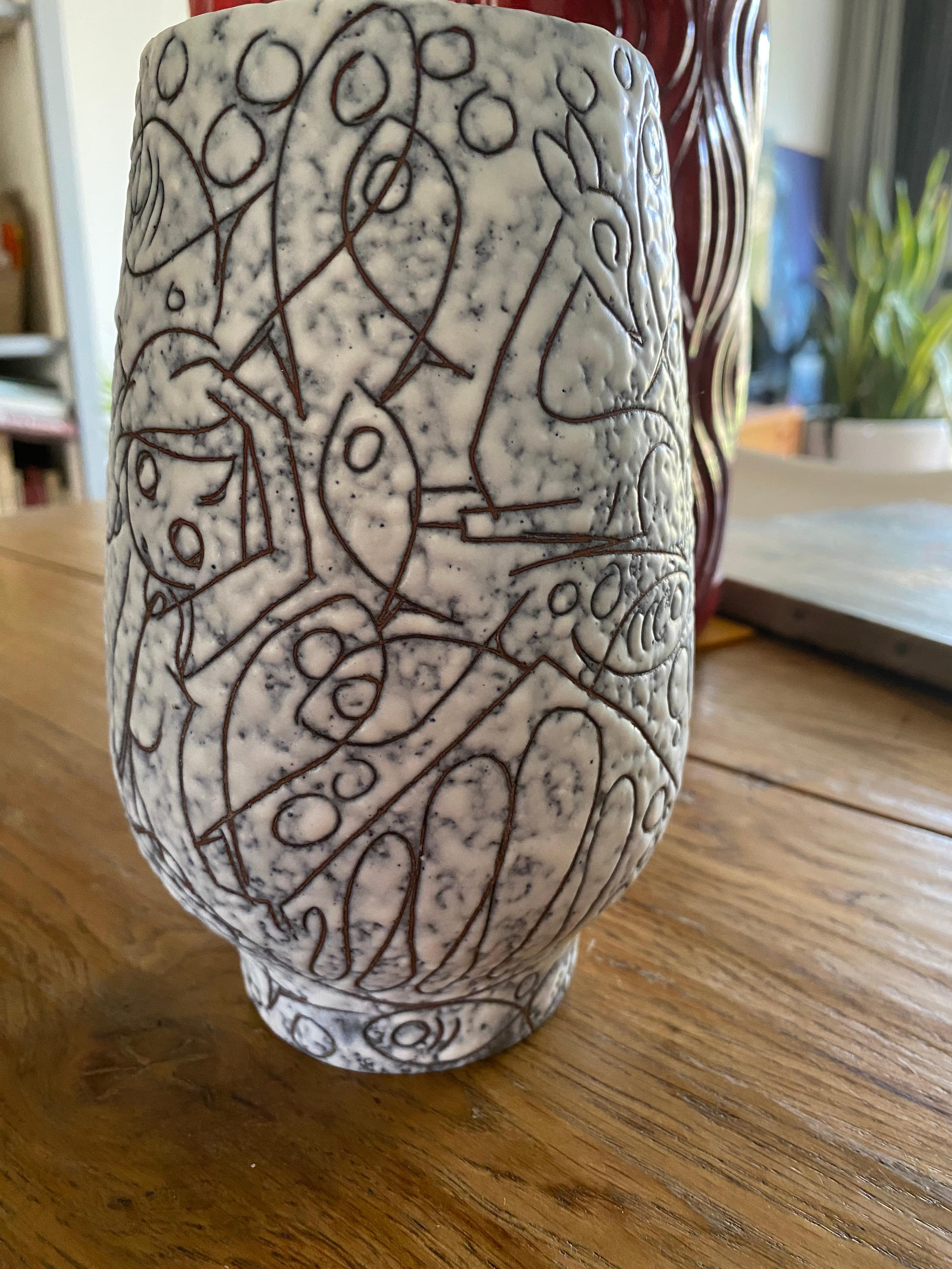 Mid-20th Century Mid-Century Vase Decor Filigran by Adele Bolz for Ruscha Keramik For Sale