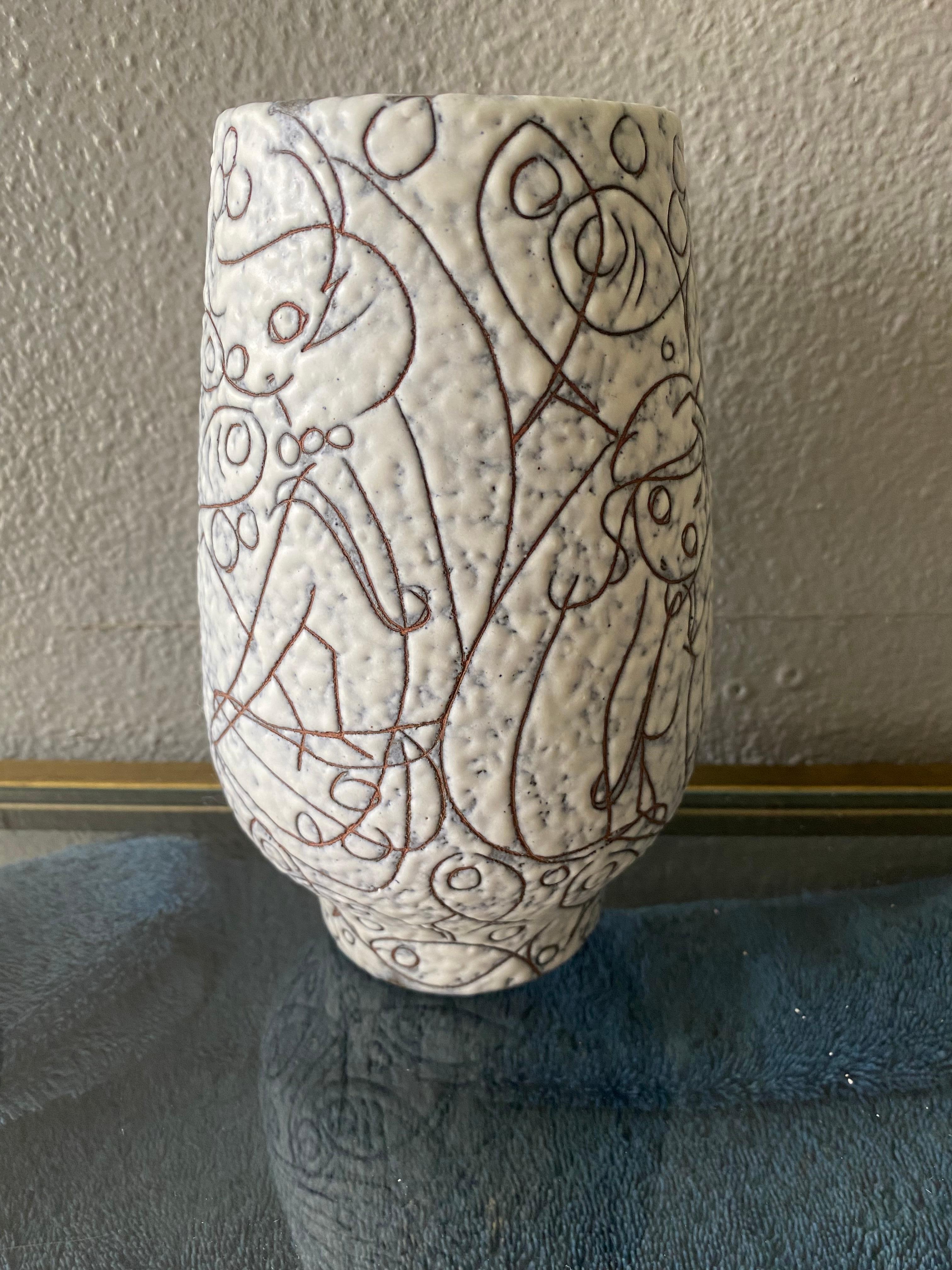 Deko-Vase aus der Mitte des Jahrhunderts Filigran von Adele Bolz für Ruscha Keramik (Moderne der Mitte des Jahrhunderts) im Angebot