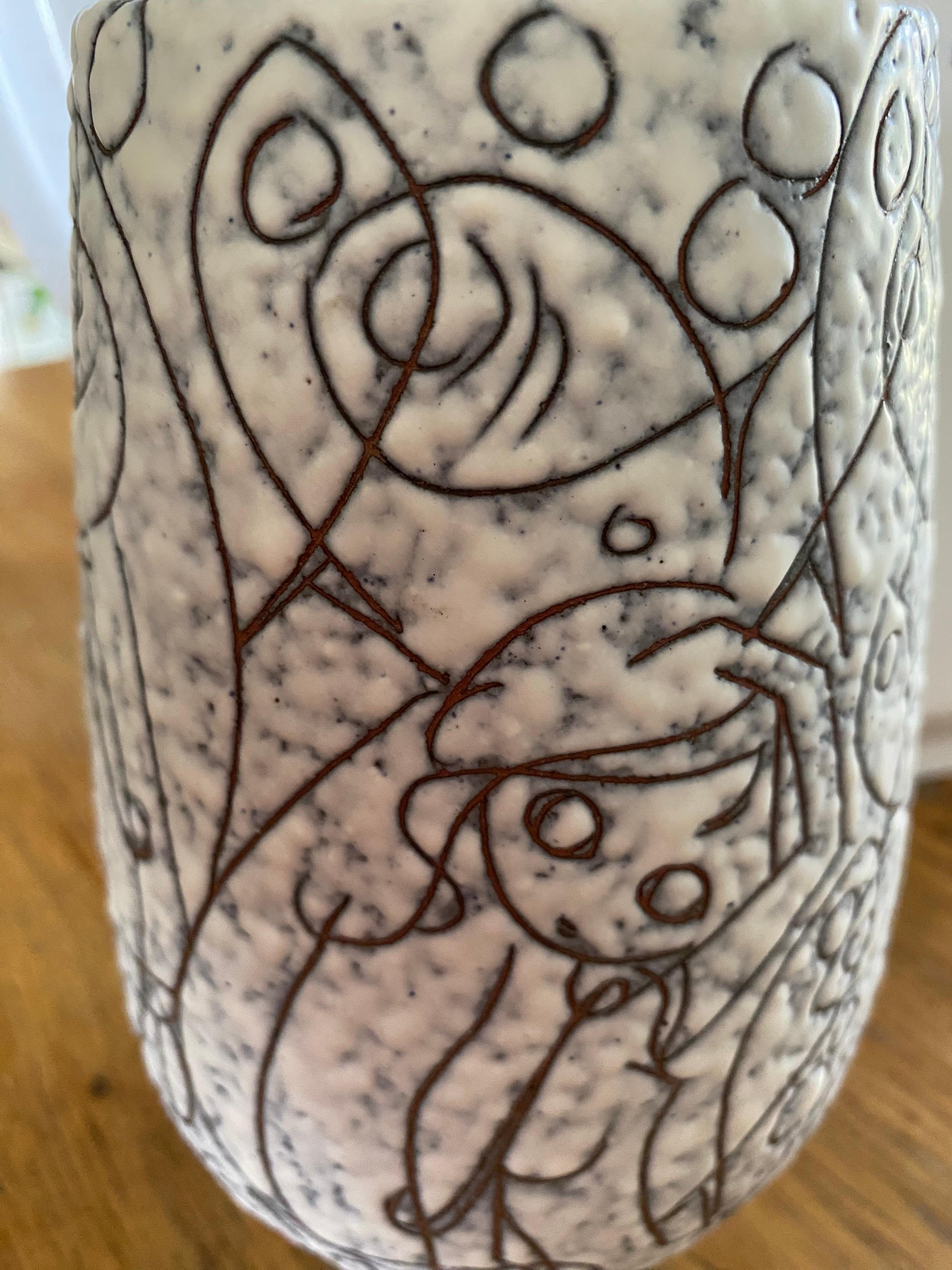 Mid-Century Vase Decor Filigran by Adele Bolz for Ruscha Keramik In Good Condition For Sale In Waddinxveen, ZH