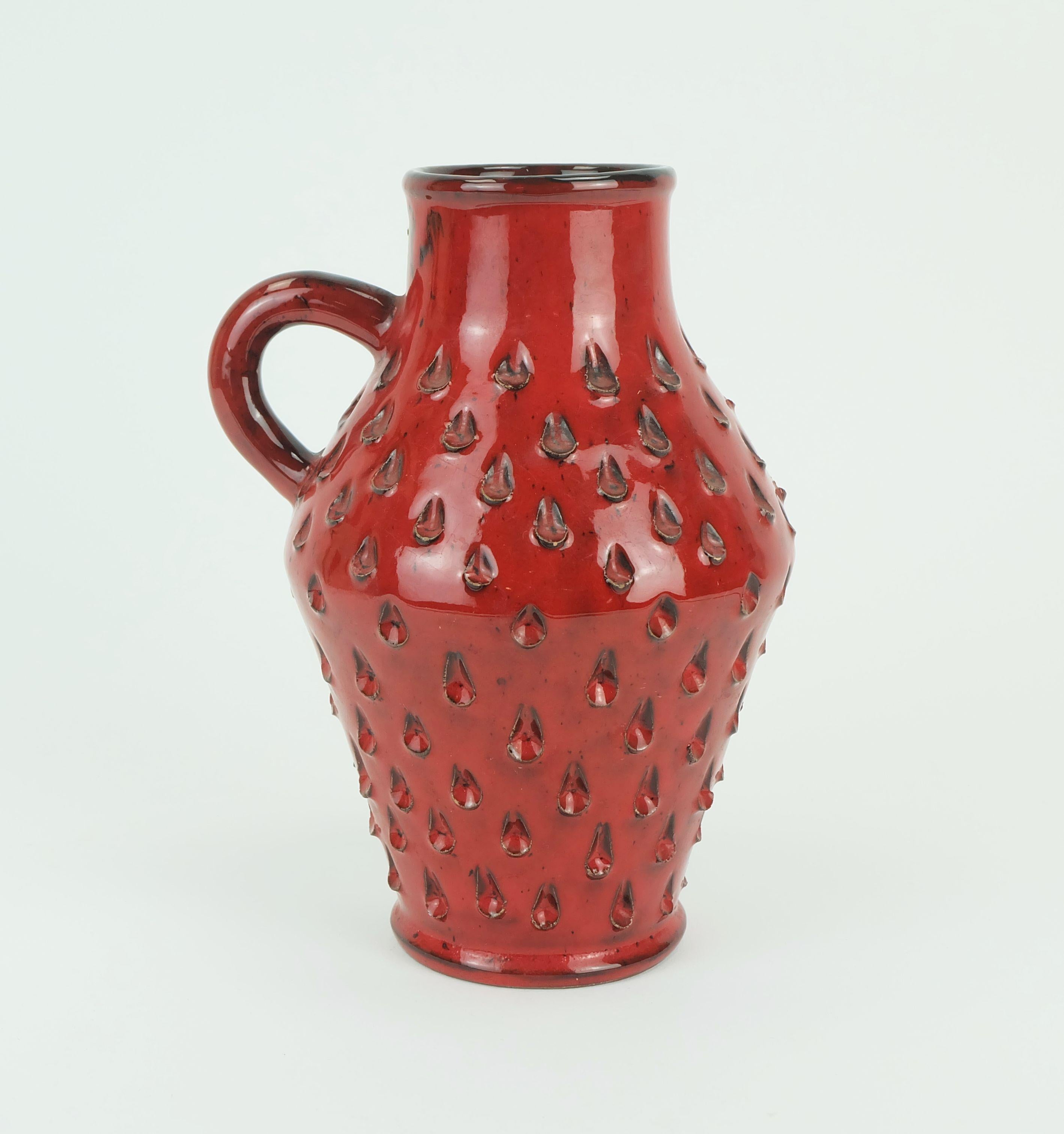 Mid-Century moderno VASO metà secolo Fratelli Fanciullacci fragola sgraffito 1960s 1970s in vendita