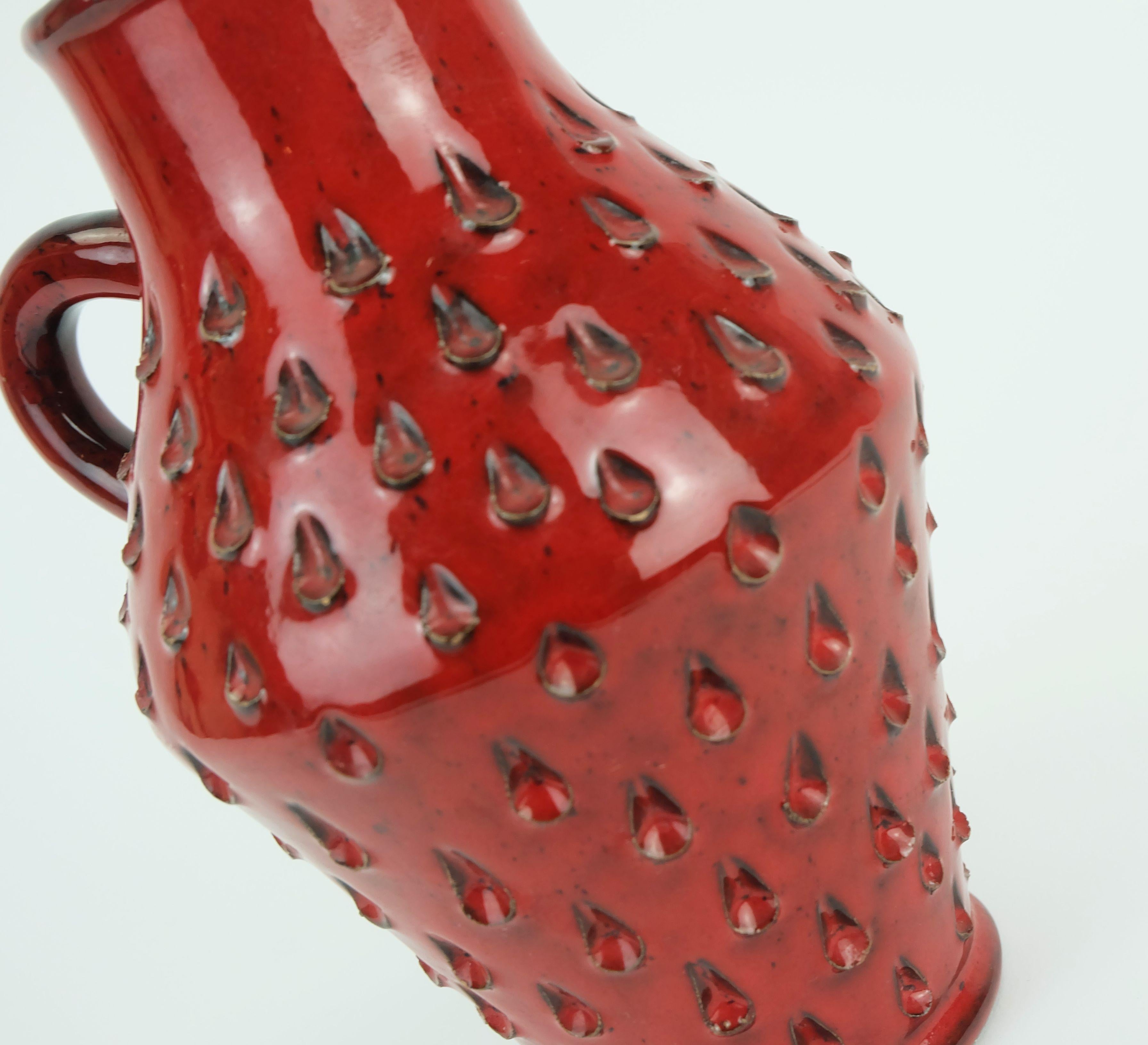 Italiano VASO metà secolo Fratelli Fanciullacci fragola sgraffito 1960s 1970s in vendita