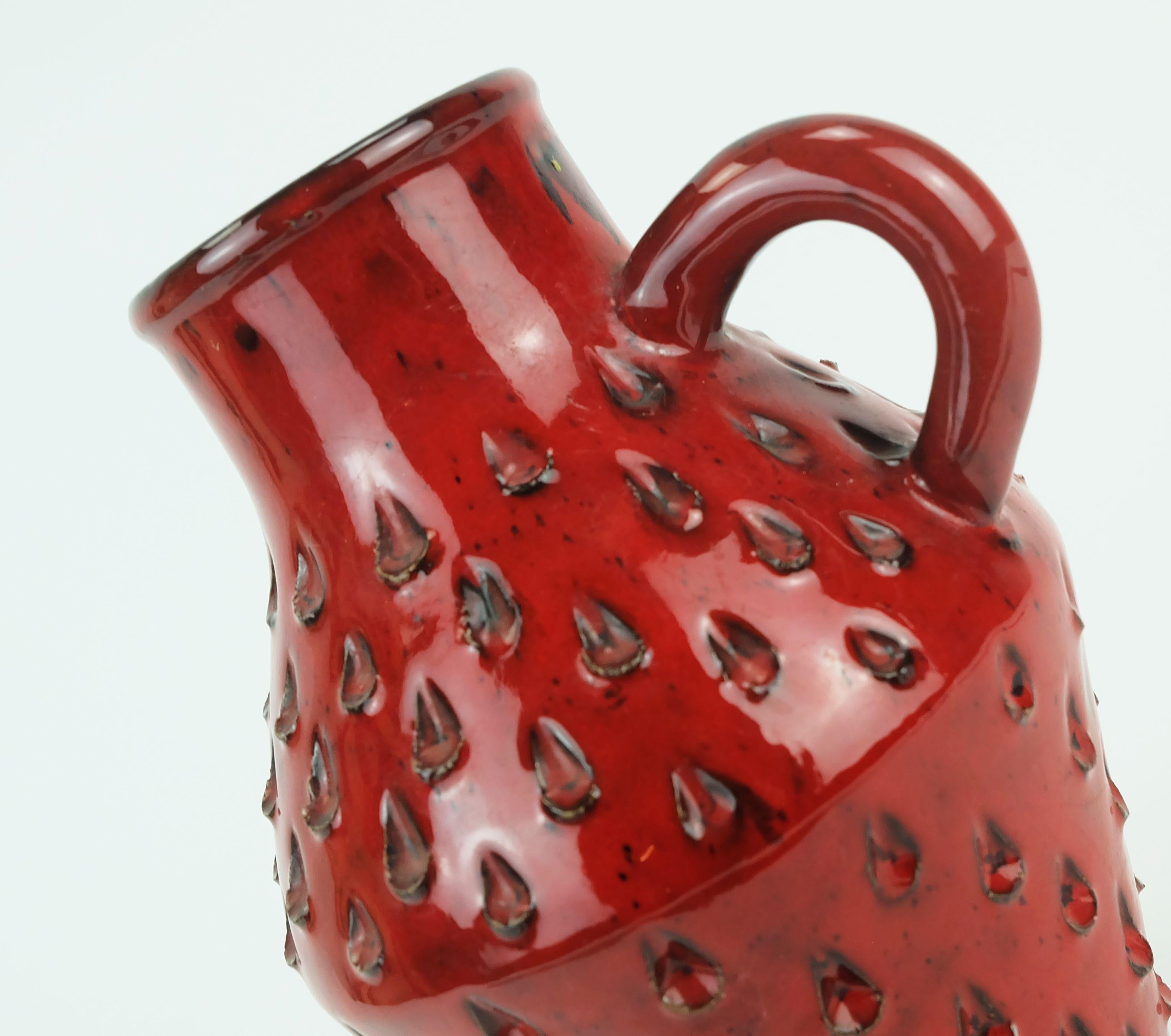 Ceramica VASO metà secolo Fratelli Fanciullacci fragola sgraffito 1960s 1970s in vendita