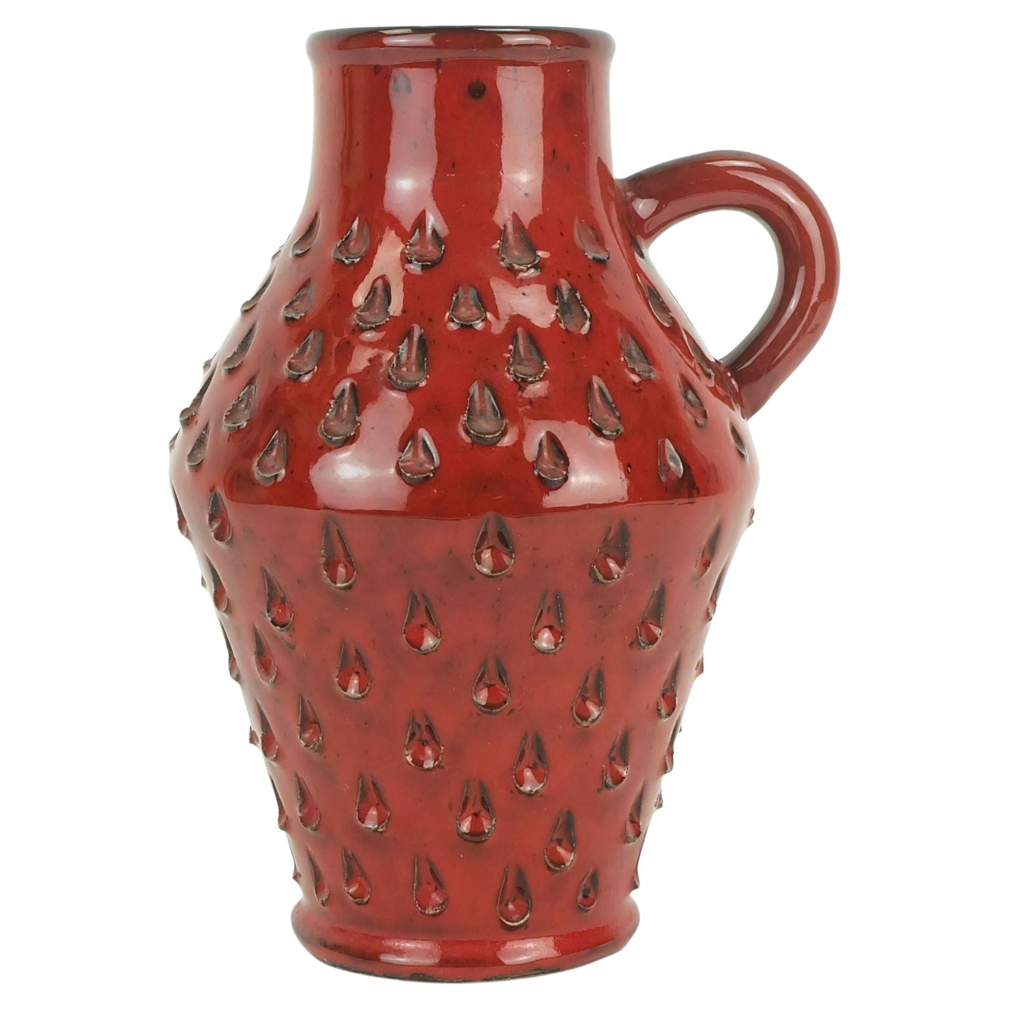 VASE du milieu du siècle Fratelli Fanciullacci fraise sgraffito décor 1960 1970