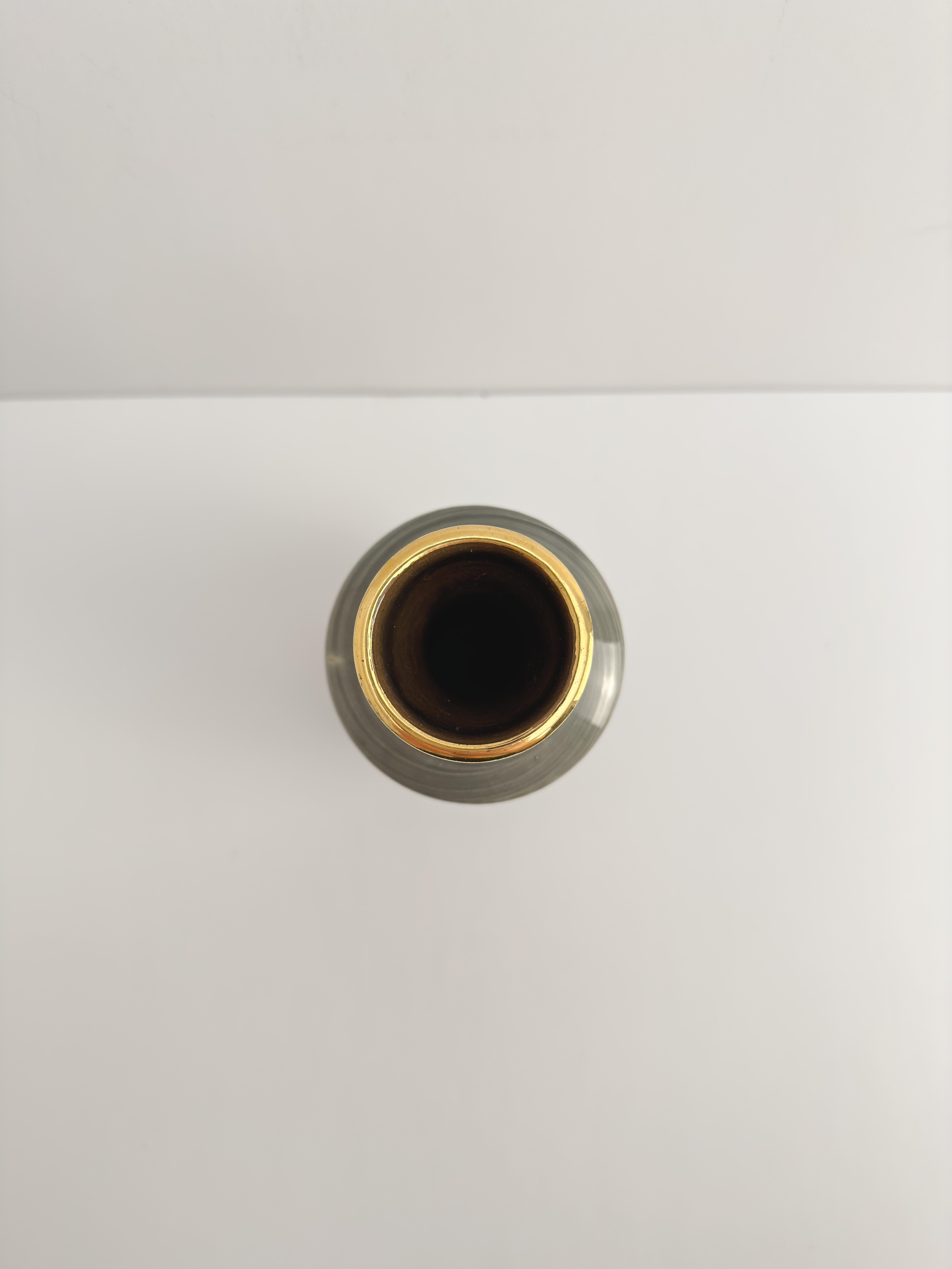 Fratelli Fanciullacci Piccolo vaso in ceramica sgraffita grigia e oro, anni '50 Italia In condizioni buone in vendita a Glasgow, GB