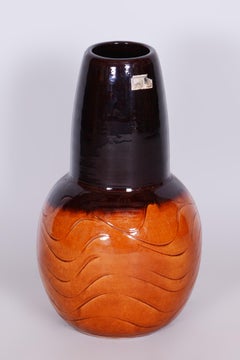 Mid-Century Vase, Glazed Ceramics, Well-Preserved Condition, Czechia, 1950s