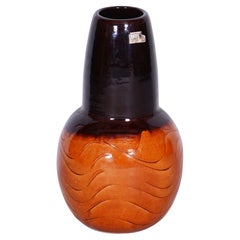 Retro Mid-Century Vase, Glazed Ceramics, Well-Preserved Condition, Czechia, 1950s