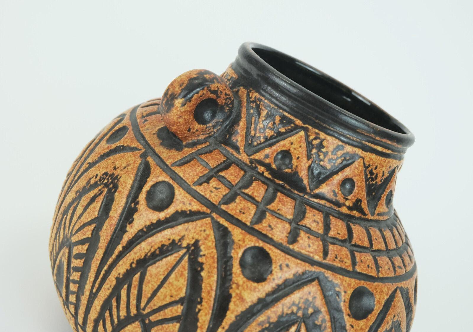 Ceramic mid century VASE jasba model N 312 11 20 abstract decor For Sale