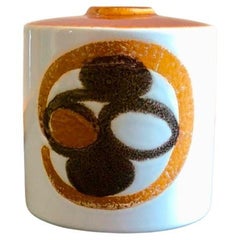 Jarrón o tintero ocre de mediados de siglo de Ellen Malmer, Fayence danesa