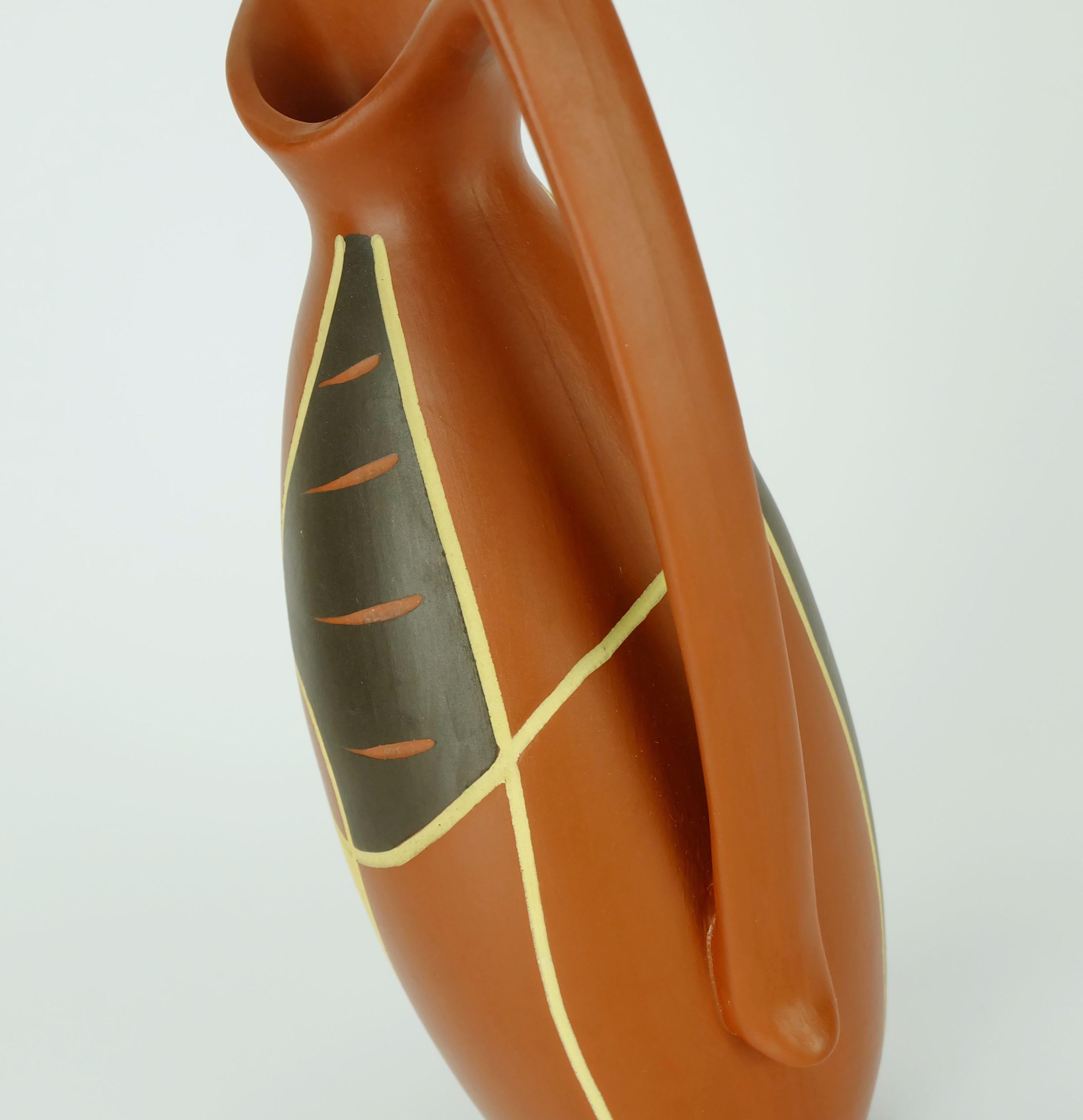 Vaso di metà secolo sawa keramik 1950 forma organica e decoro modello 320-20 in vendita 1