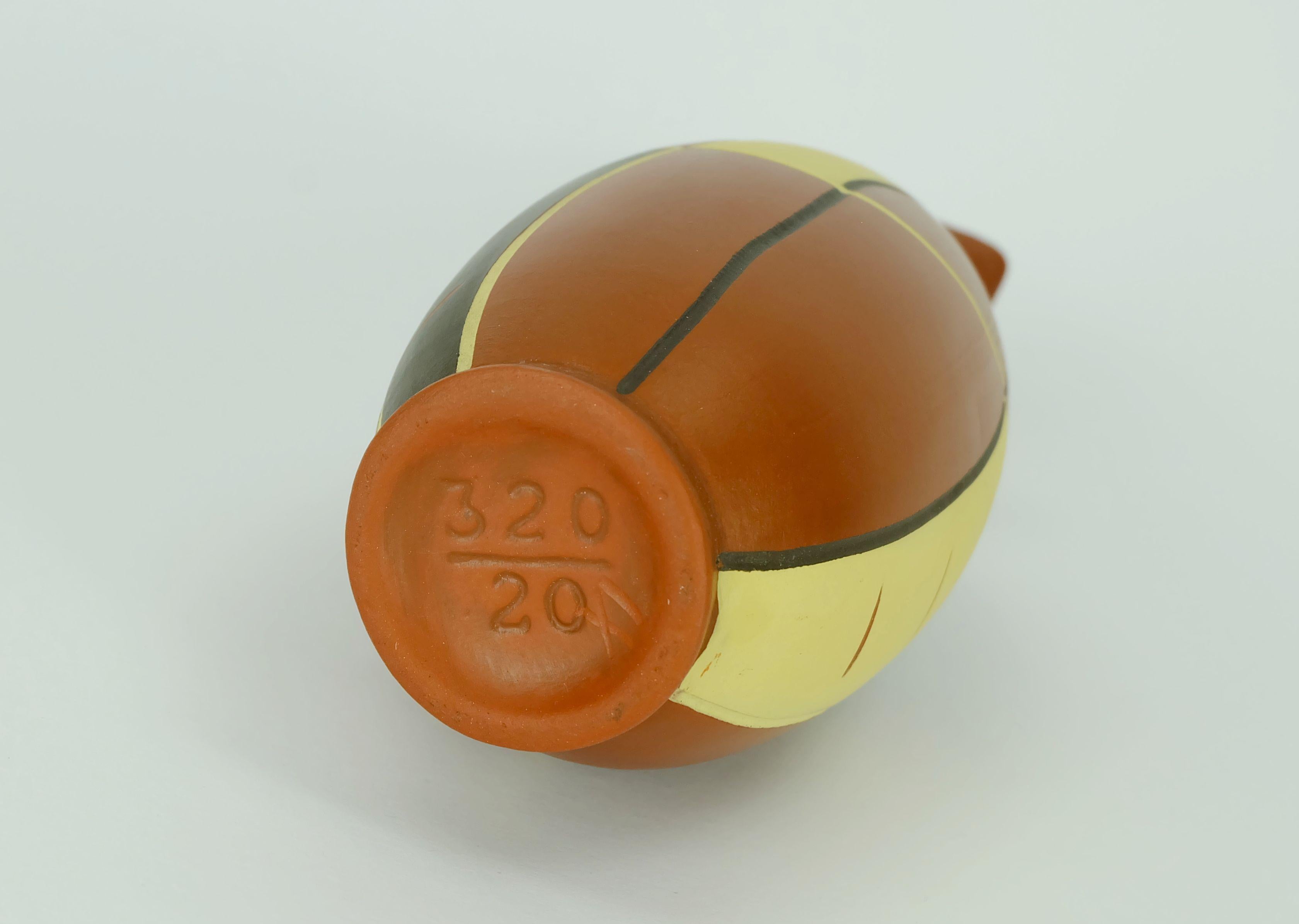 Vaso di metà secolo sawa keramik 1950 forma organica e decoro modello 320-20 in vendita 2