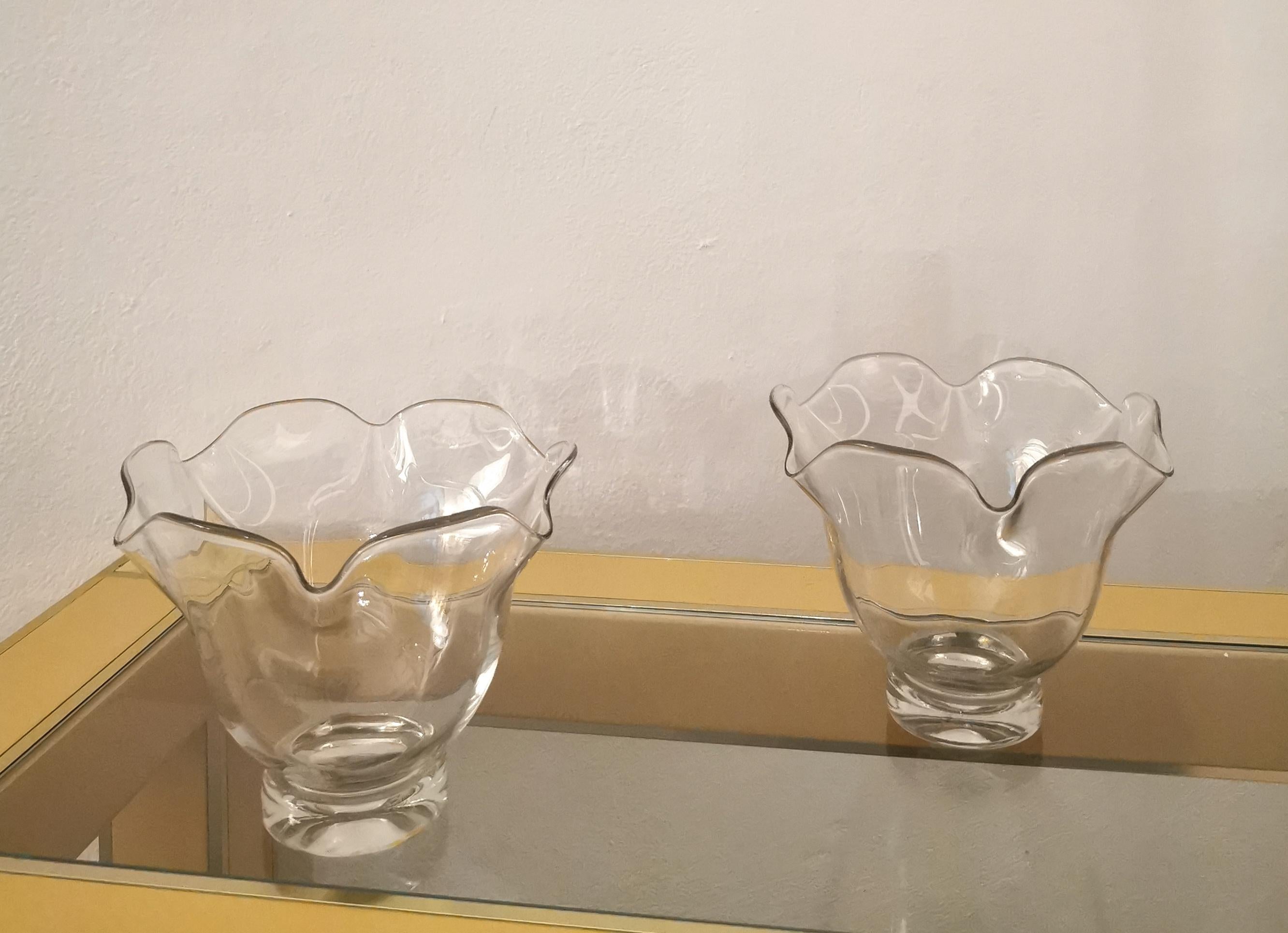 Midcentury Vasen geblasen Murano Glas Maestri Muranesi Italien 1950er Jahre Satz von 2 im Zustand „Gut“ im Angebot in Palermo, IT