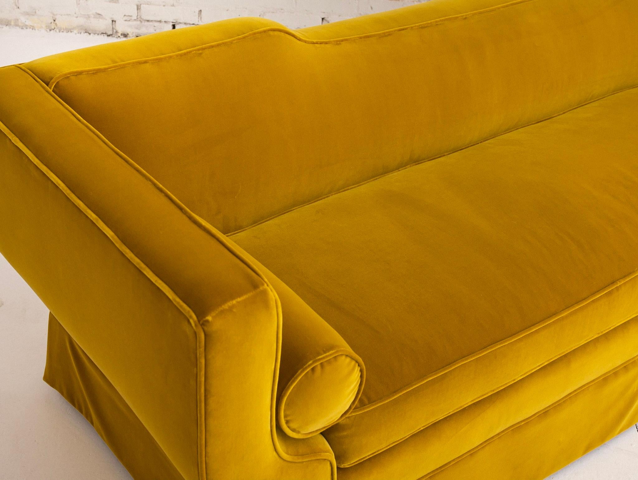 20th Century Mid Century Velvet Sofa in the Stye of James Mont