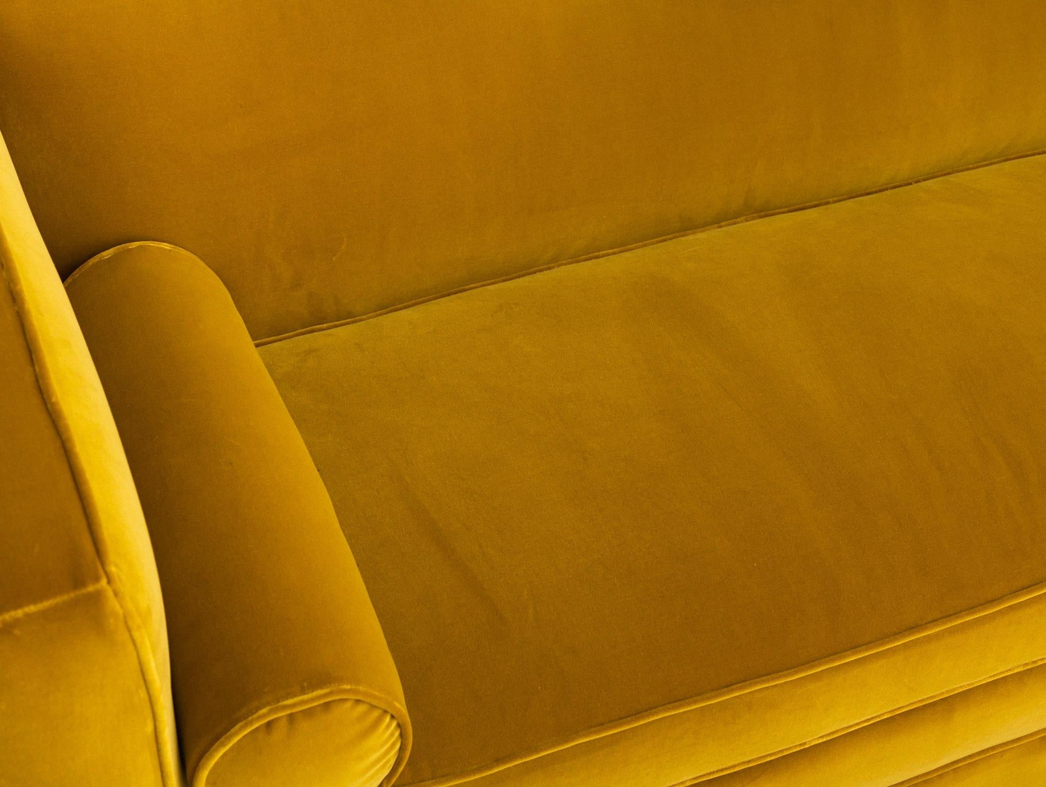 Mid Century Velvet Sofa in the Stye of James Mont 1