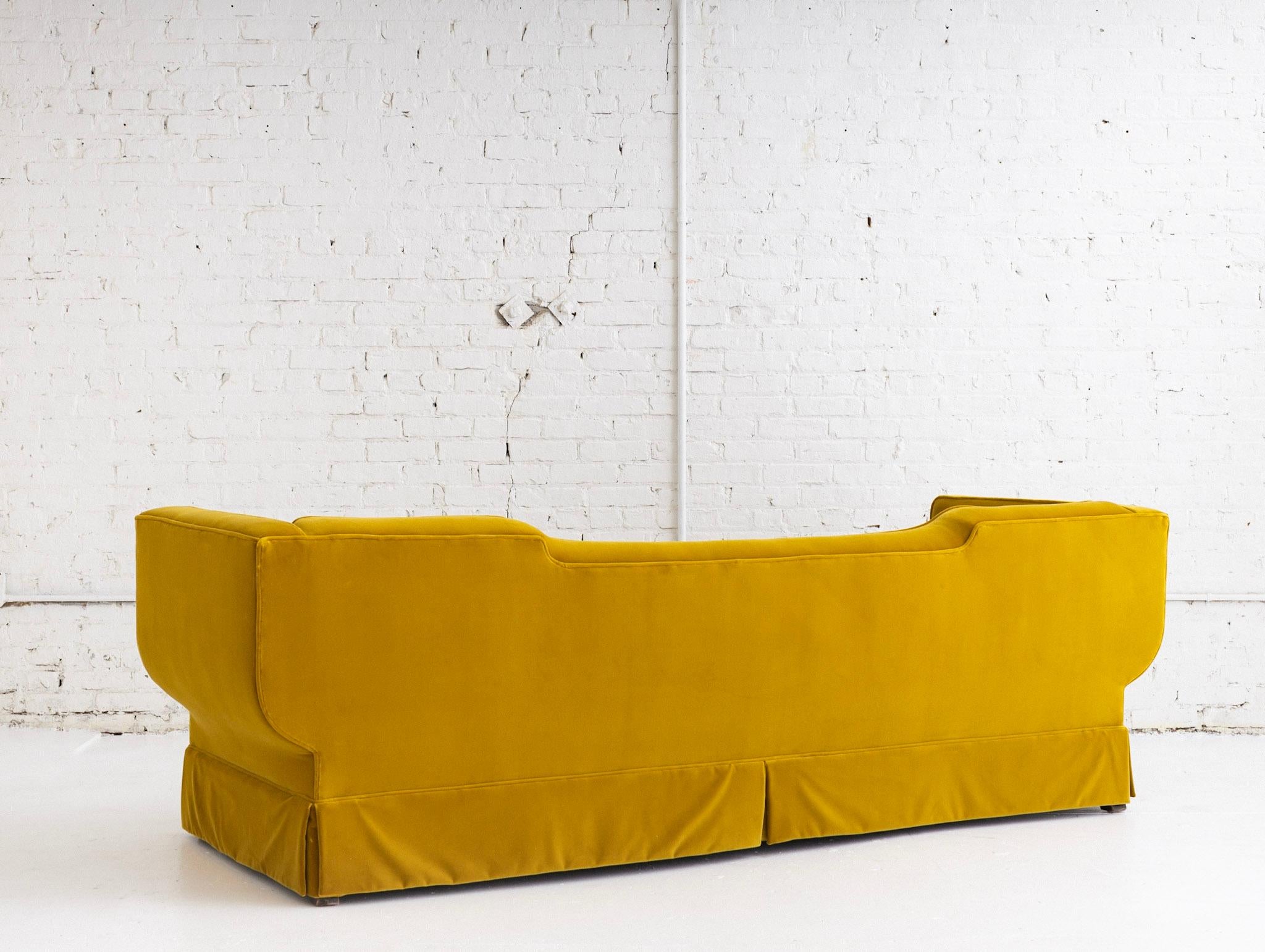 Mid Century Velvet Sofa in the Stye of James Mont 2