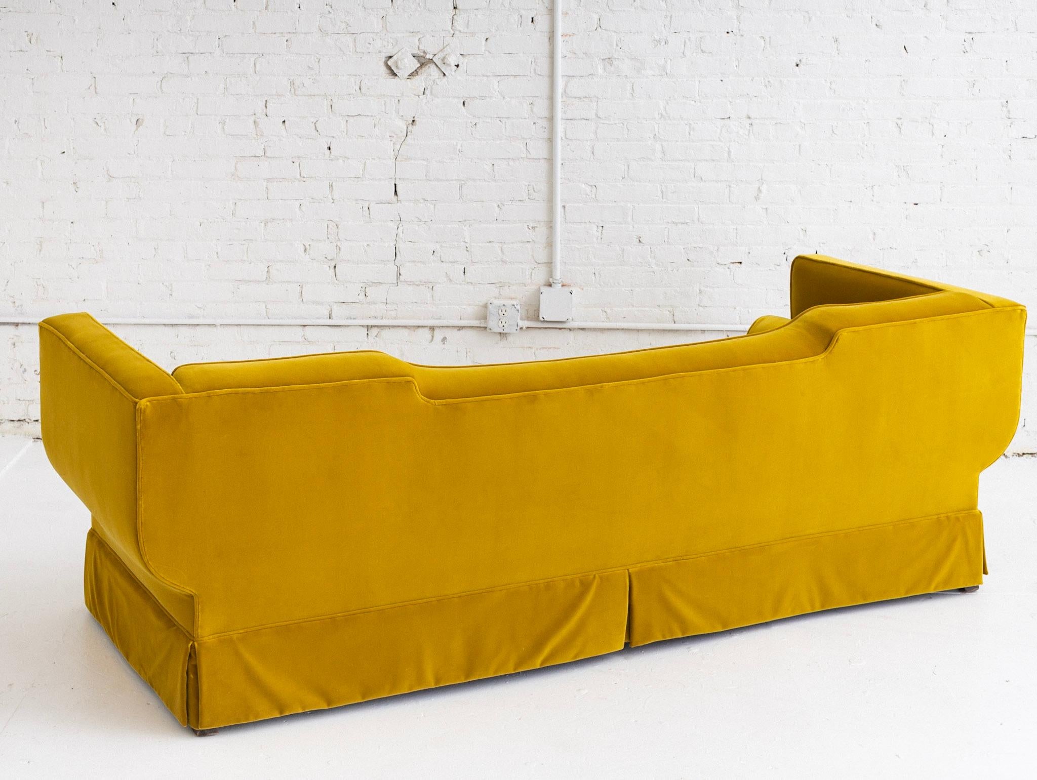 Mid Century Velvet Sofa in the Stye of James Mont 3
