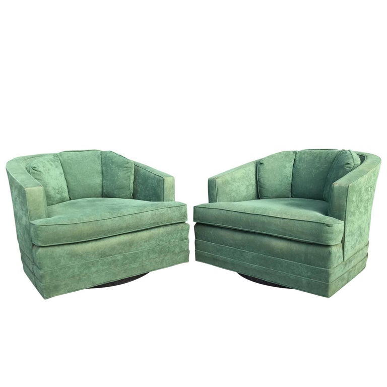 Midcentury Velvet Swivel Club Chairs by Kaylyn at 1stDibs kaylyn sofa