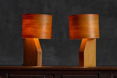 Mid-Century Veneer Table Lamp, 1960s
