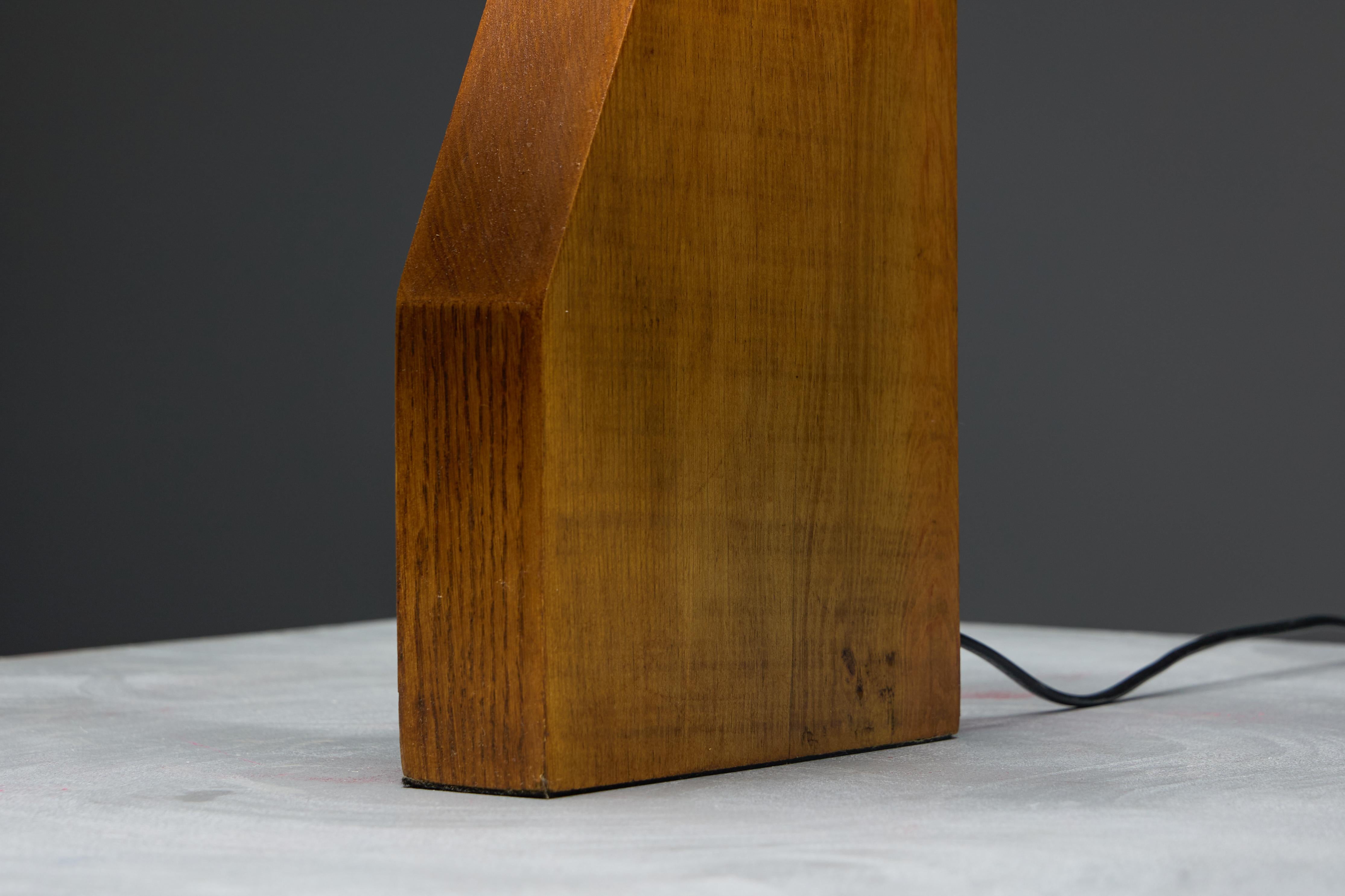 Lámpara de sobremesa de chapa de madera de mediados de siglo, Francia, años 60 en venta 2
