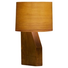 Mid-Century Veneer Table Lamp, France, 1960s