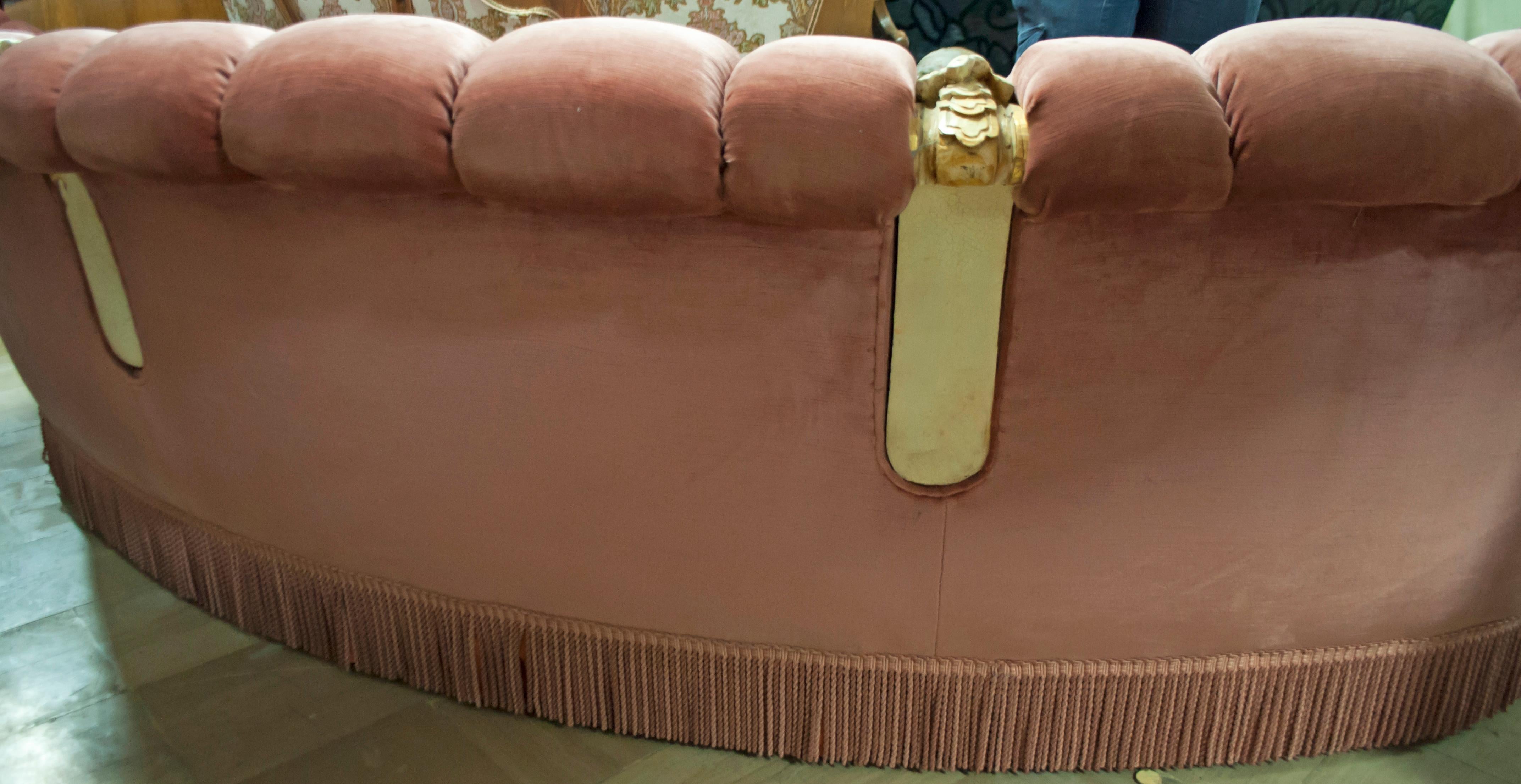 Canapé en velours fantaisie de style baroque vénitien et deux fauteuils de Silik, années 1960 en vente 6