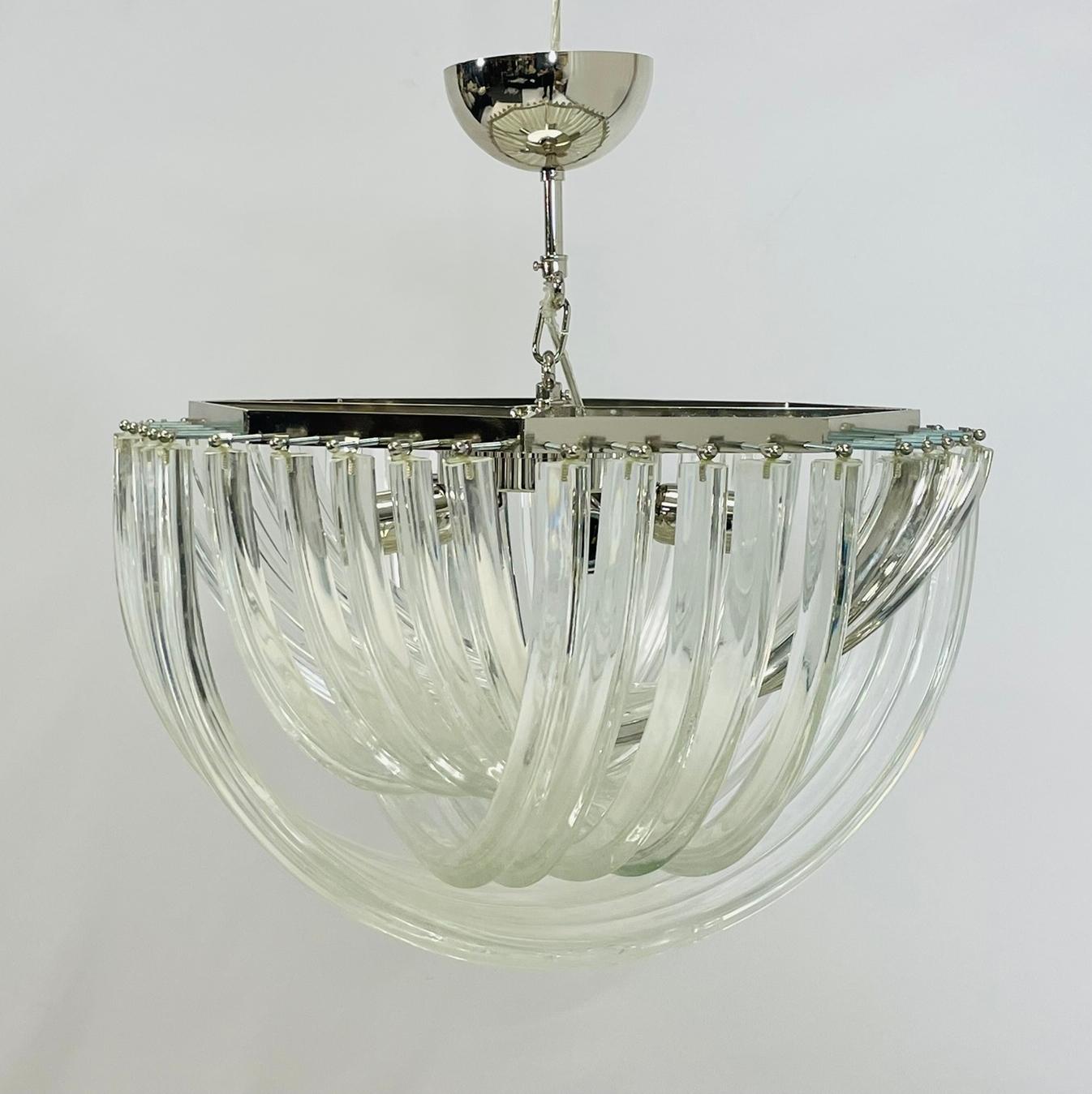 Araña de cristal veneciano de mediados de siglo de Carlo Nason para Mazzega Moderno de mediados de siglo en venta