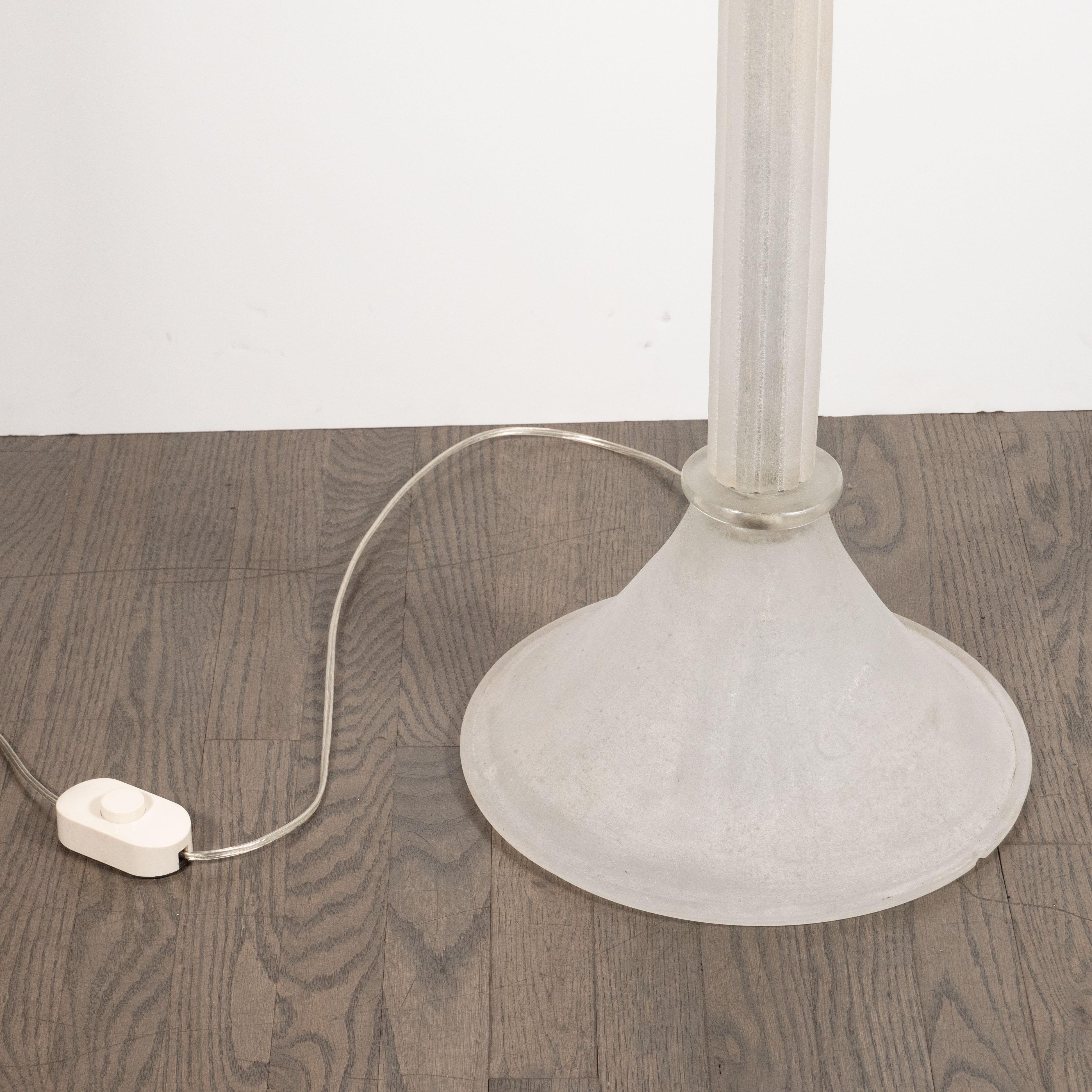 Late 20th Century Mid-Century Venetian Glass Floor Lamp Documented by Karl Springer for Seguso