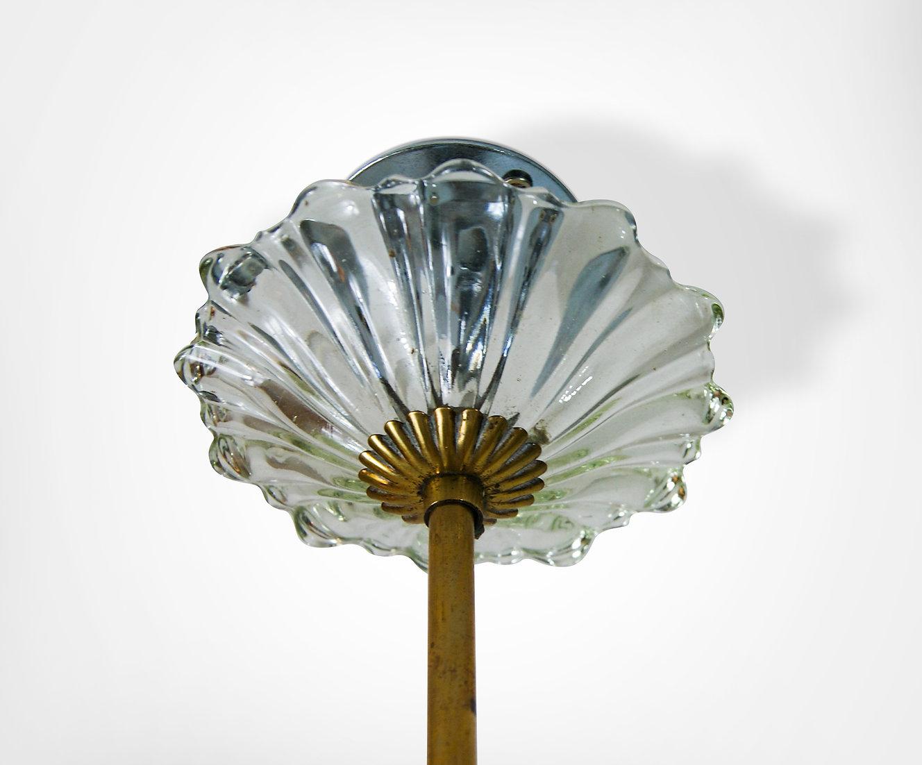 Italian Mid-Century Venetian Glass Suspension Chandelier Barovier e Toso Attr.