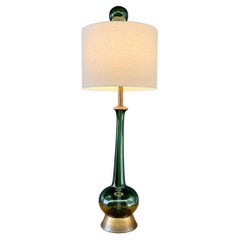 Mid-Century Venetian Glass Table Lamp with Original Blown Glass Finial