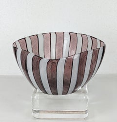 Mid Century Venetian Latticino Glass Bowl