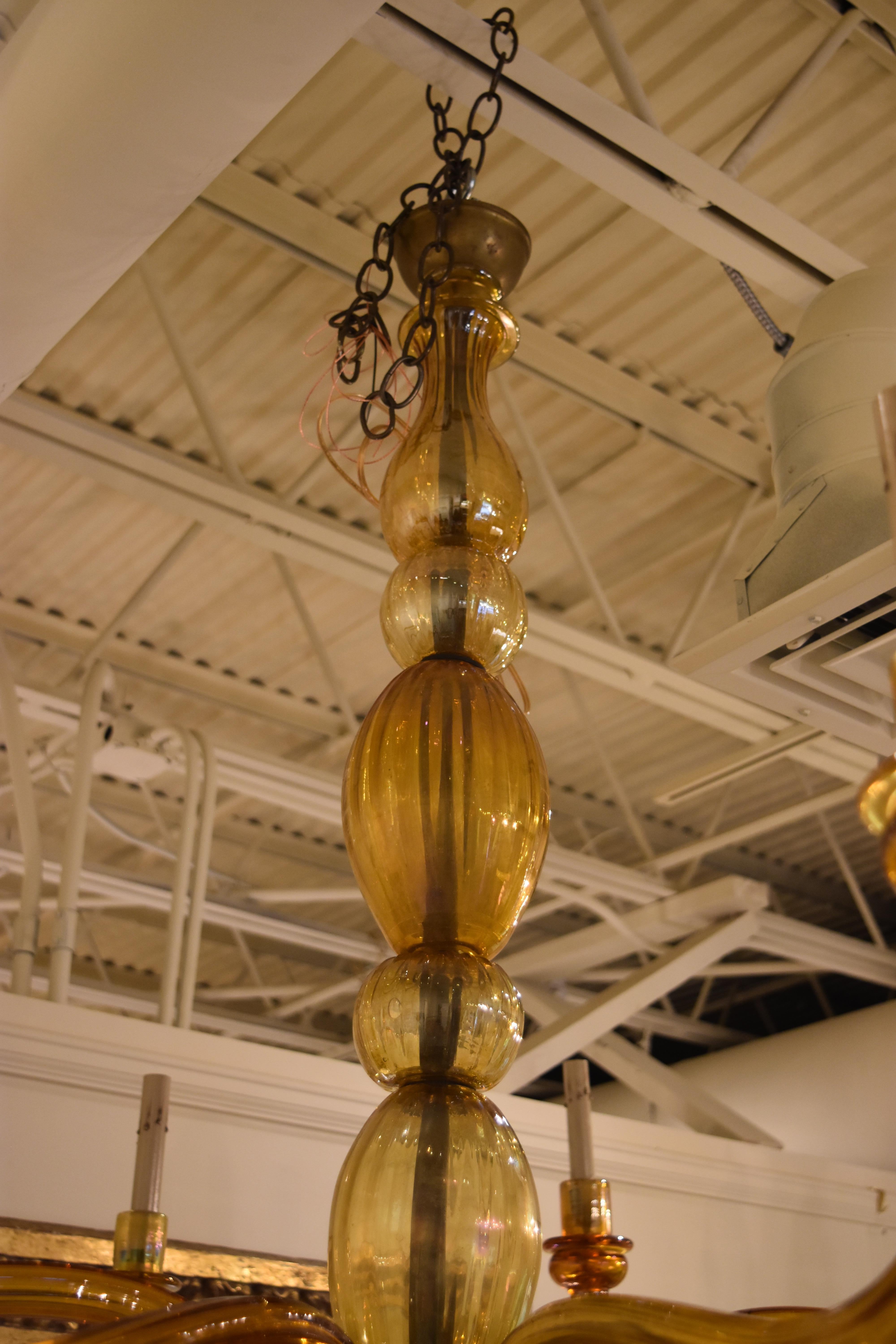 Midcentury Venetian Murano Glass Chandelier For Sale 3