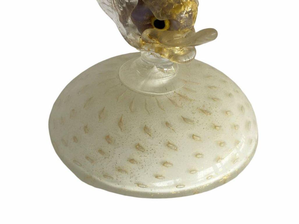 Mid-Century Venetian Murano Glass Dolphin Vase By Salviati In Excellent Condition For Sale In Van Nuys, CA