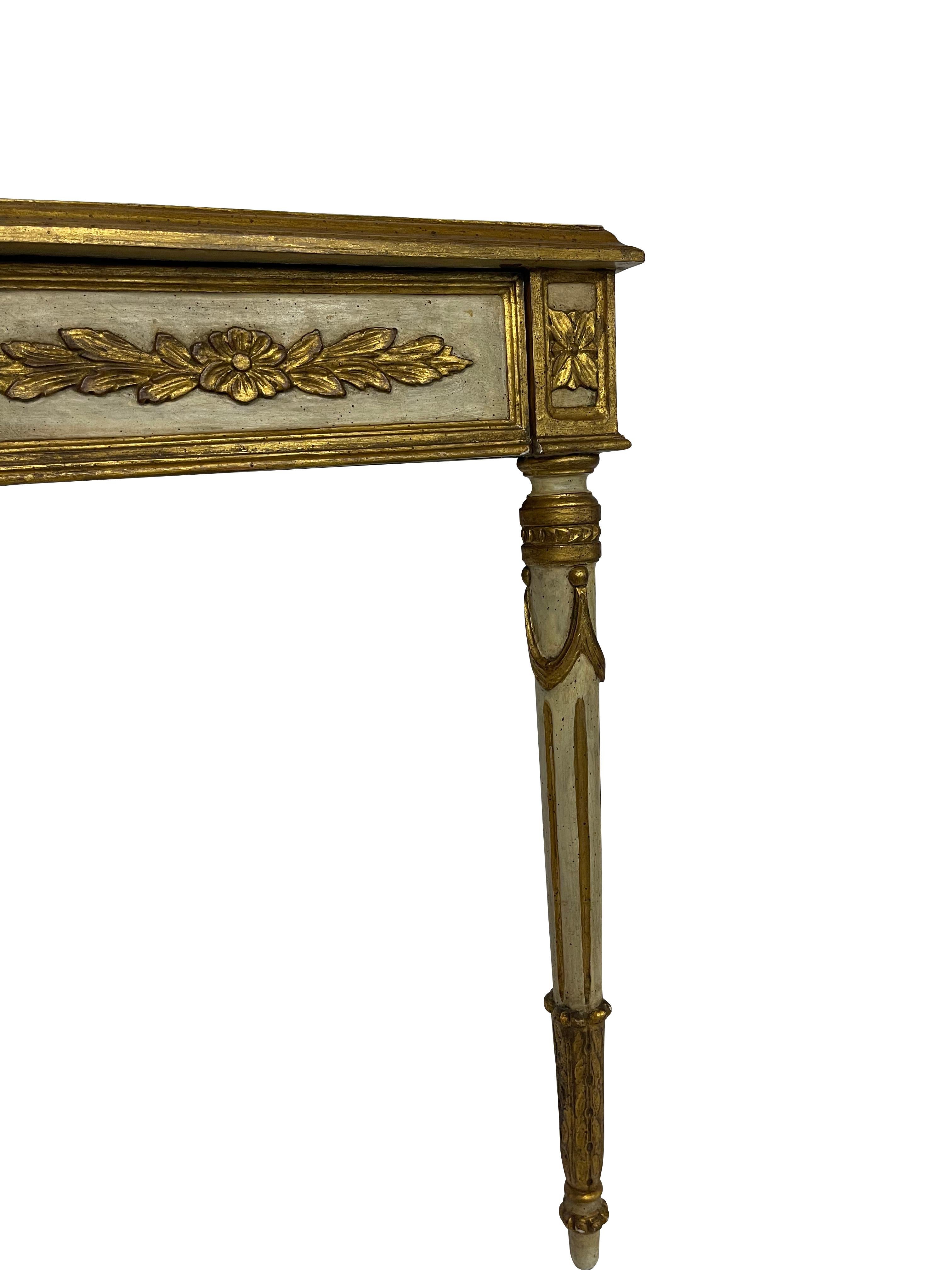 Mid Century Venetian Paint and Gilt Decorated Console Table 1